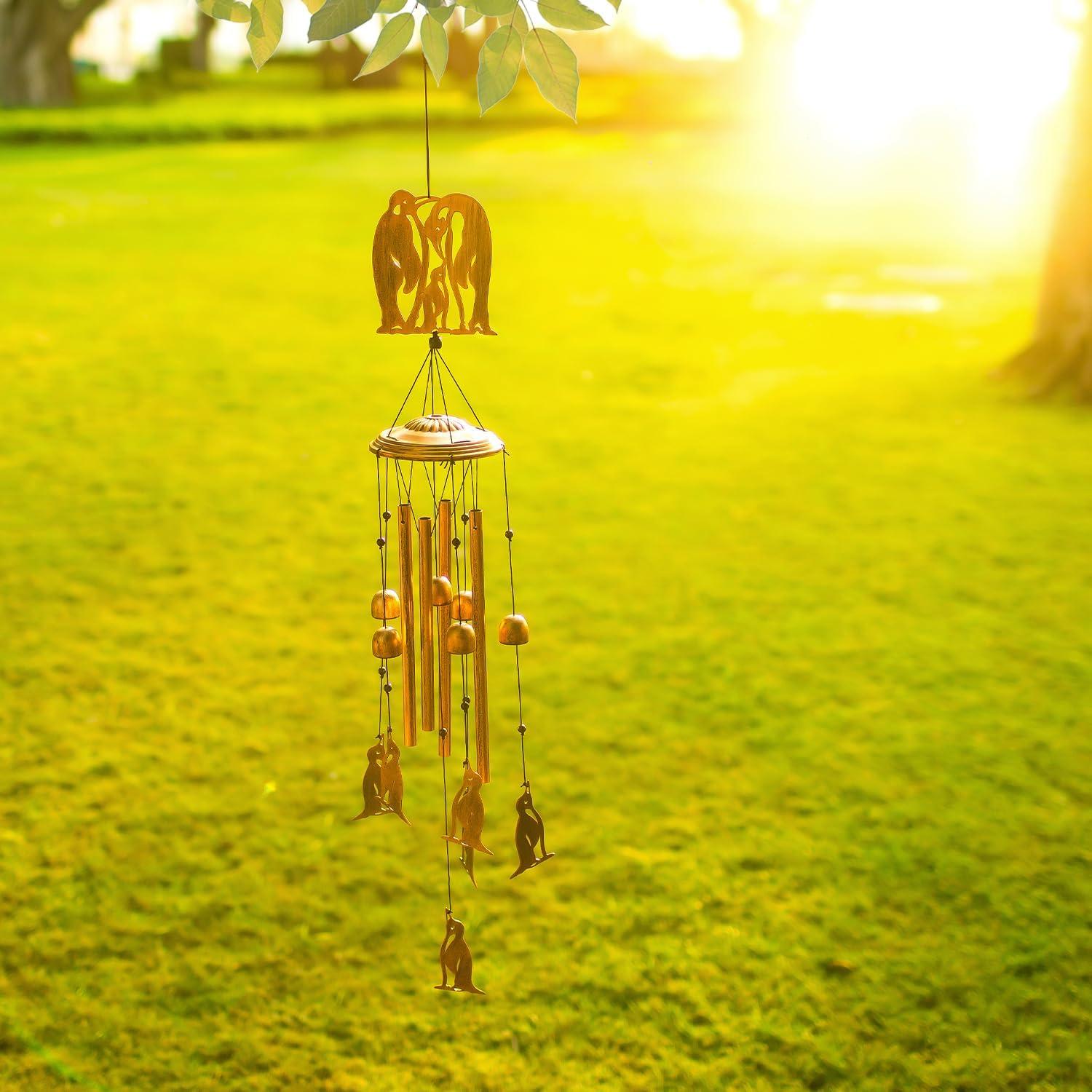 Campana de Viento de Pingüino SRDJXY 86.36 cm Metal Exterior