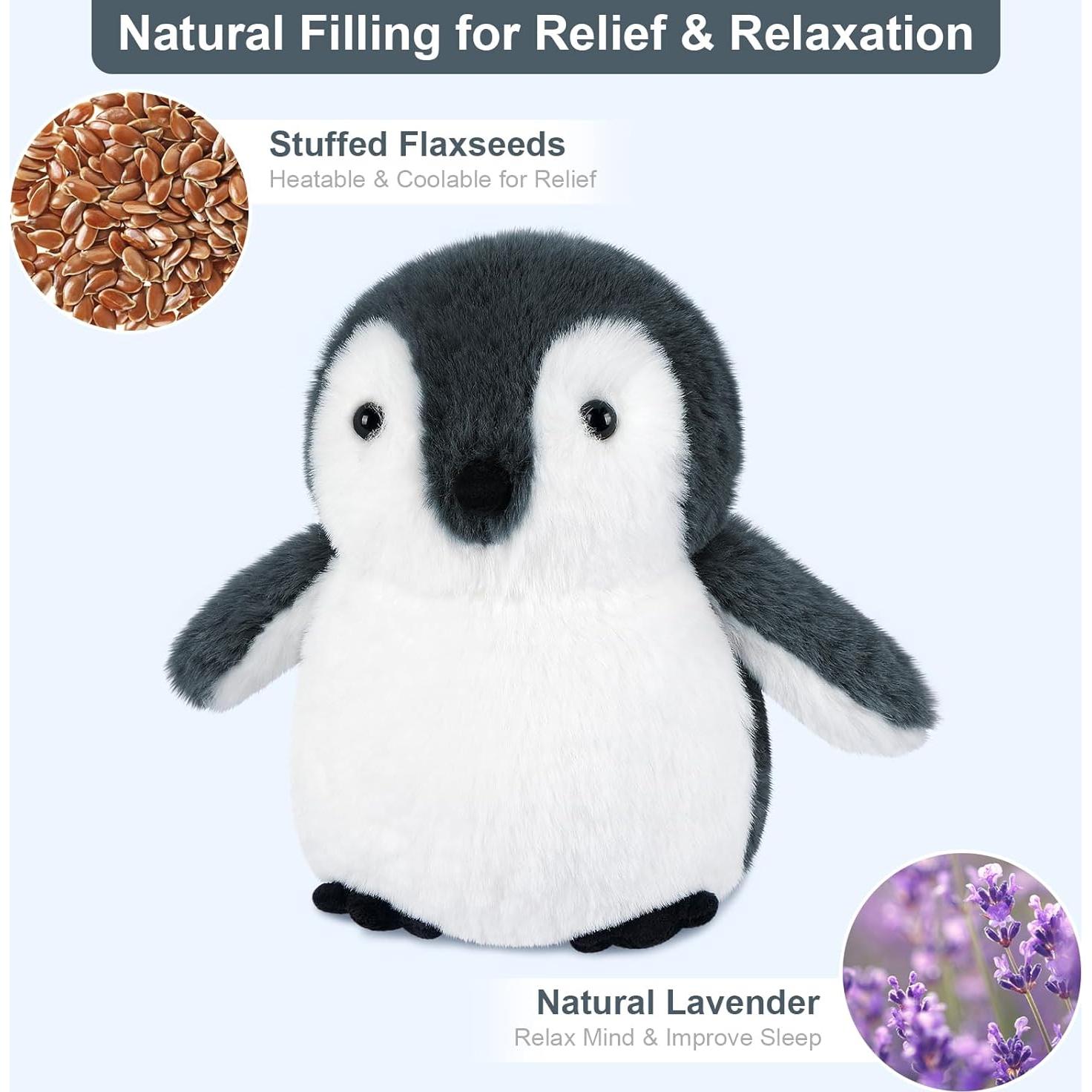 Pingüino de Peluche Calentable SuzziPals 43cm Alivio Estrés