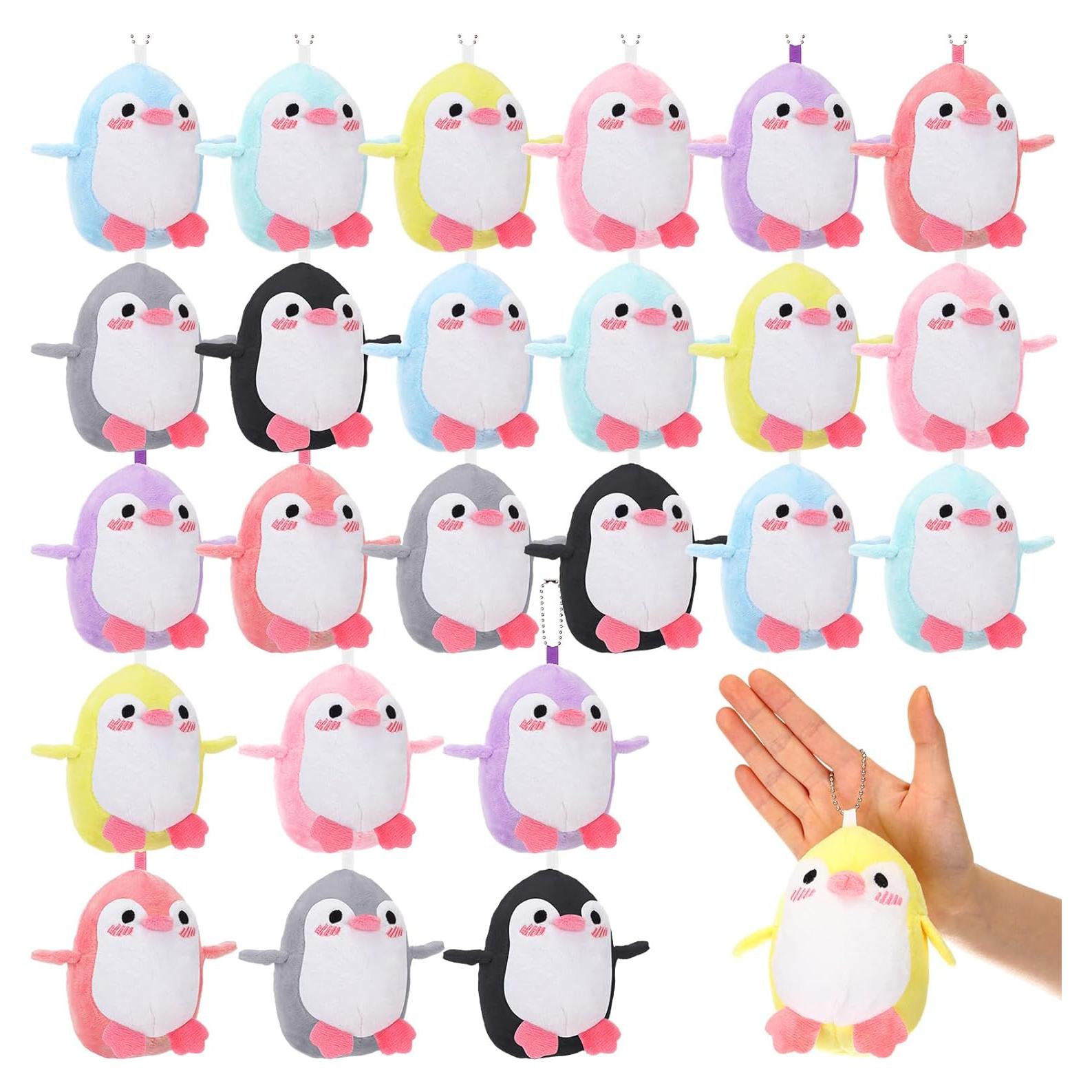 24 Mini Pingüinos de Peluche Llavero Blueweenly 12 cm