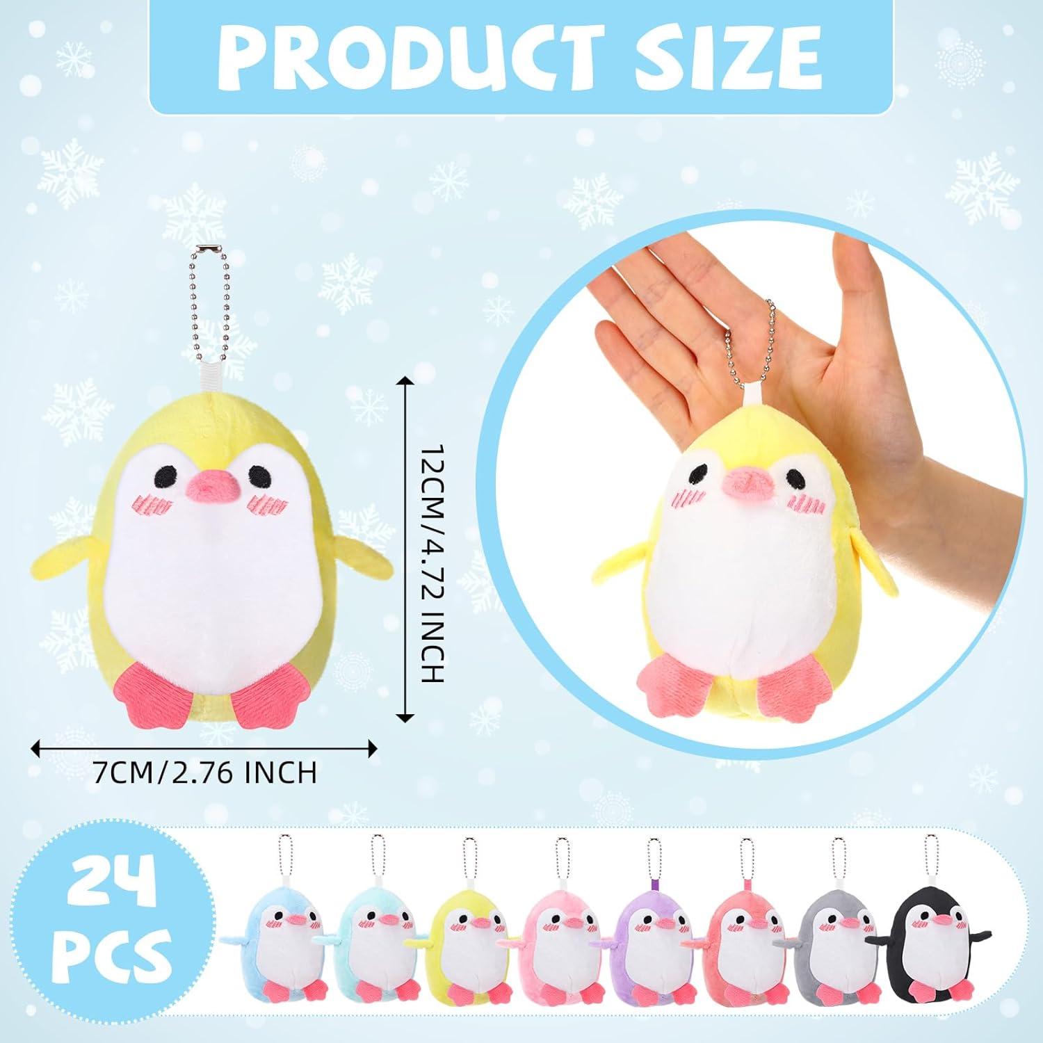 24 Mini Pingüinos de Peluche Llavero Blueweenly 12 cm