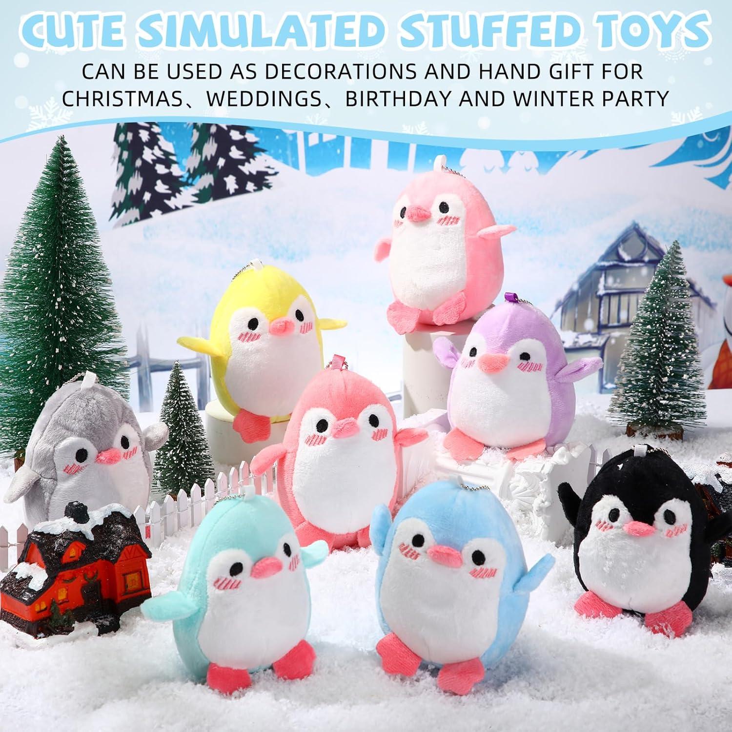 24 Mini Pingüinos de Peluche Llavero Blueweenly 12 cm