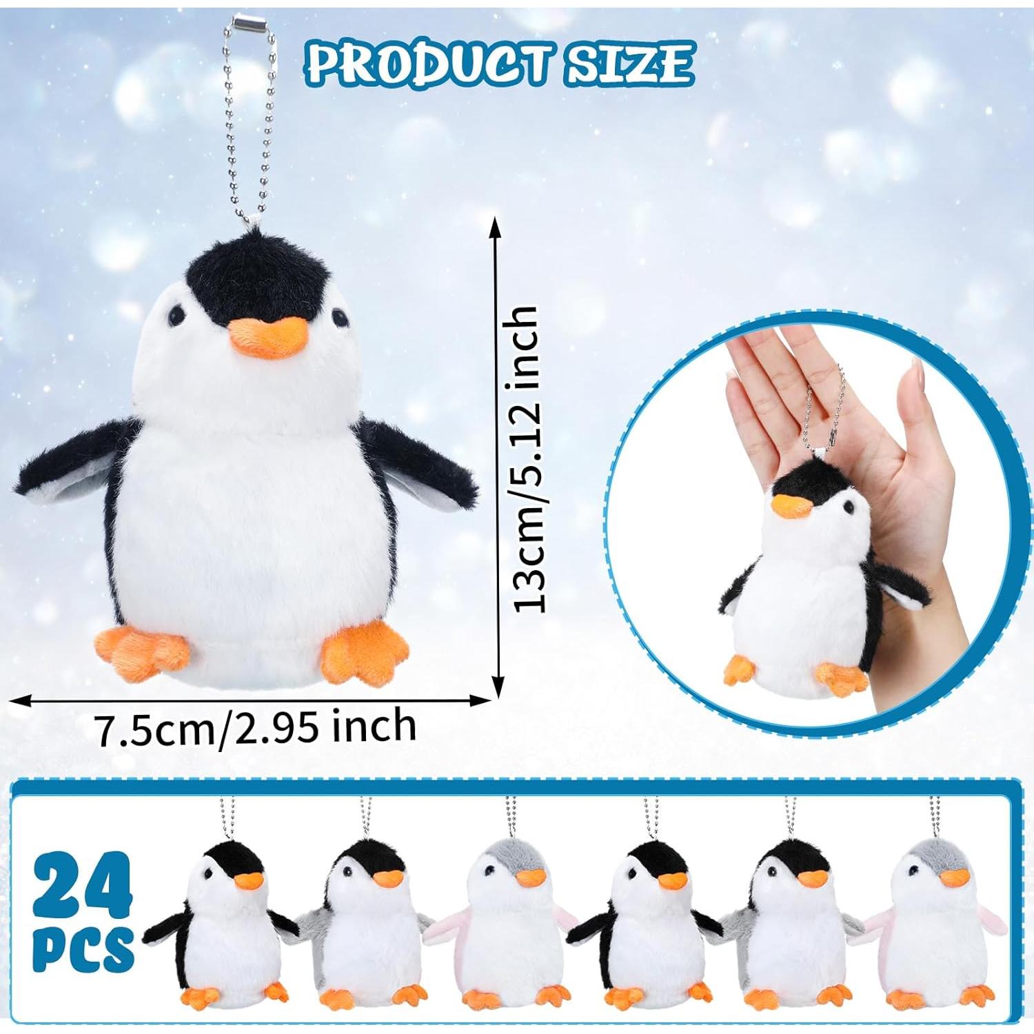 Shappy 24 Pcs Mini Pingüinos de Peluche 14 cm para Fiestas