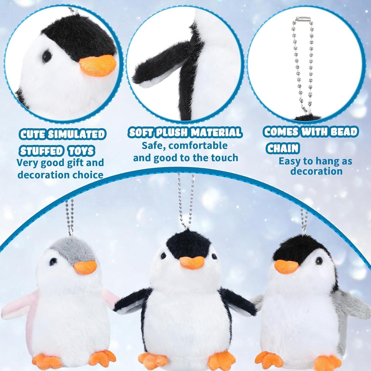 Shappy 24 Pcs Mini Pingüinos de Peluche 14 cm para Fiestas