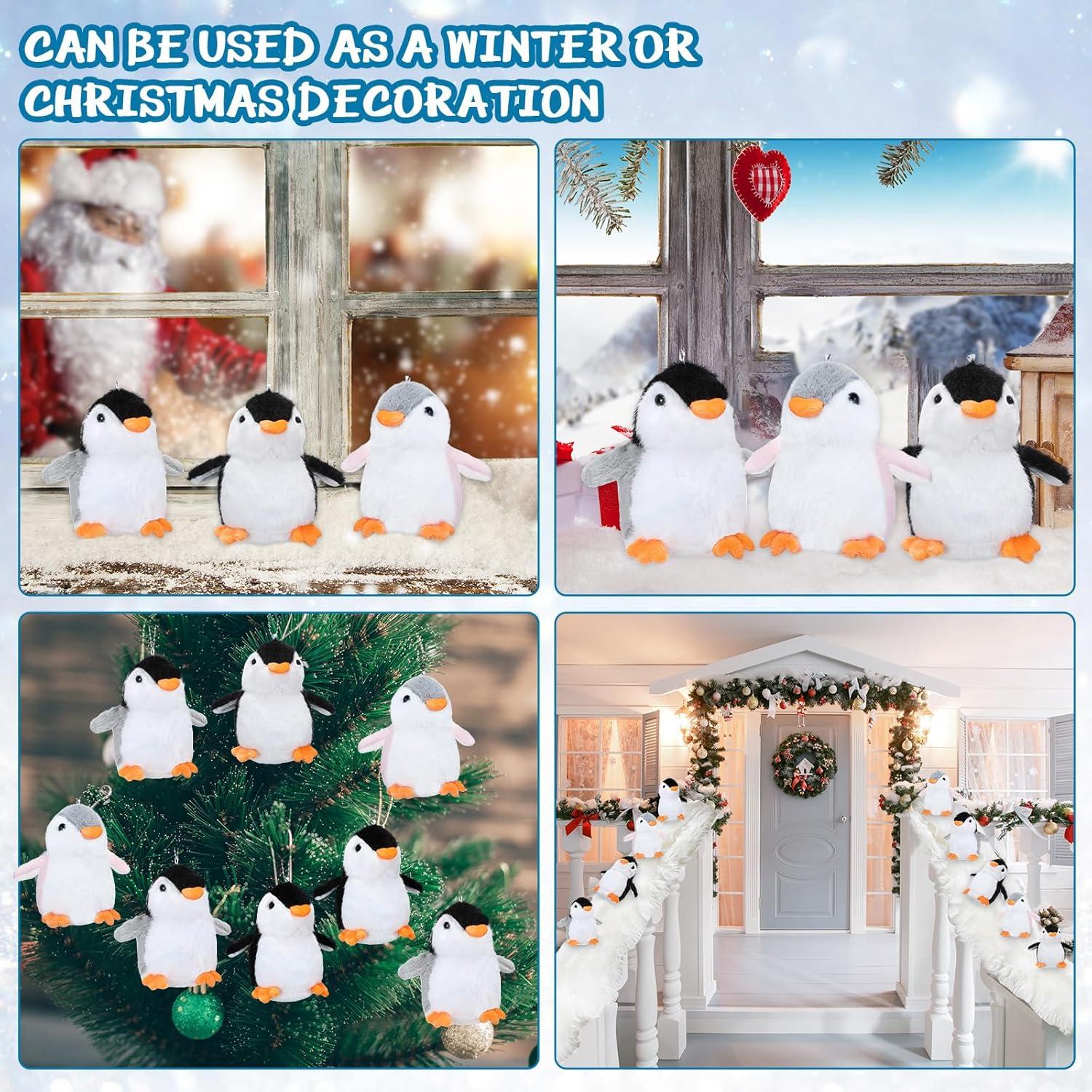 Shappy 24 Pcs Mini Pingüinos de Peluche 14 cm para Fiestas