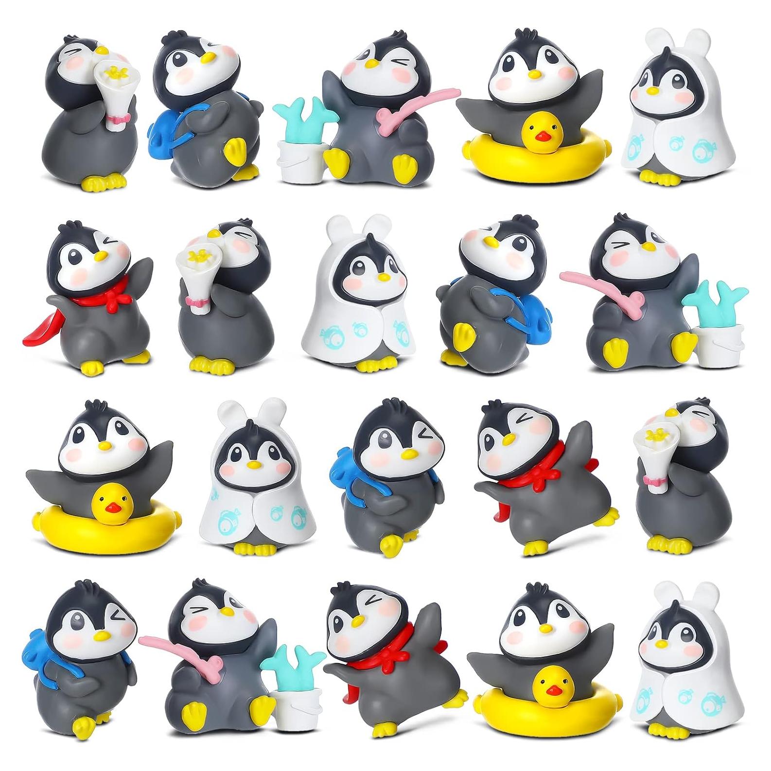 Figuras de Pingüino Macarrie 20 Pcs Decoración Pastel Invierno