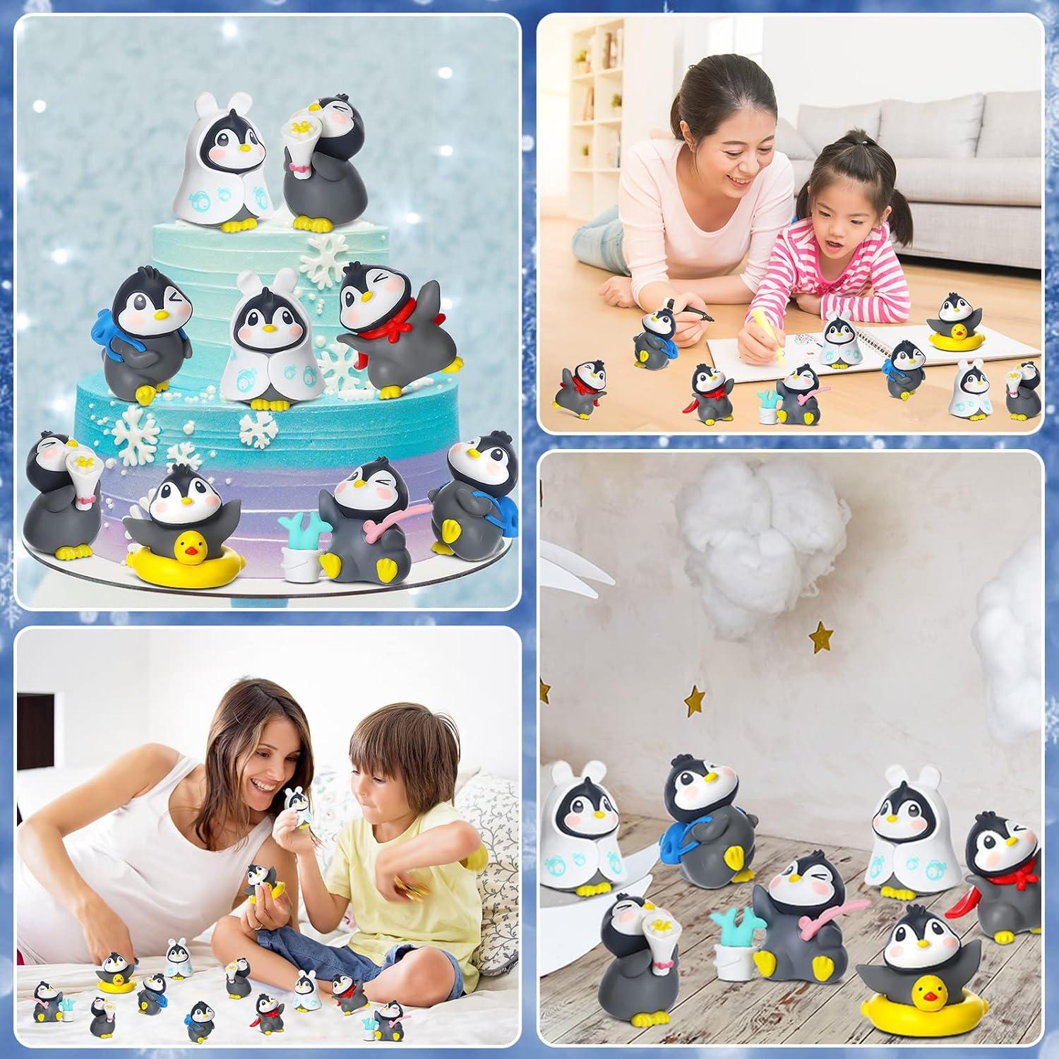 Figuras de Pingüino Macarrie 20 Pcs Decoración Pastel Invierno