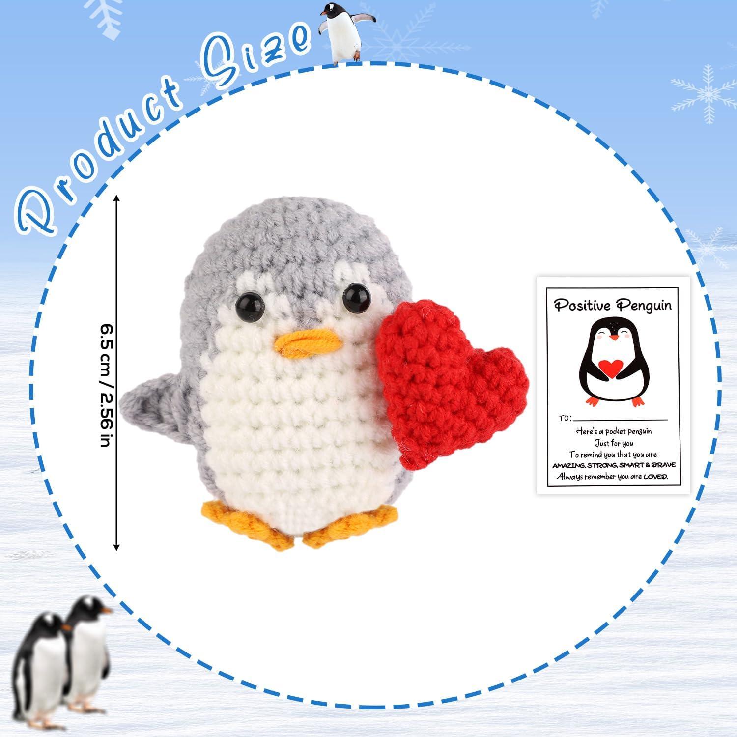 Pingüino de Ganchillo con Corazón TOYMIS 6.5cm Regalo Inspirador