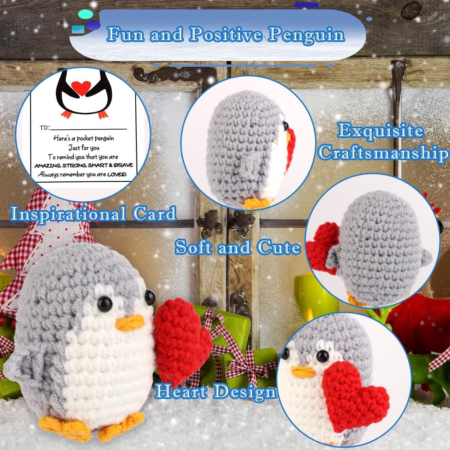 Pingüino de Ganchillo con Corazón TOYMIS 6.5cm Regalo Inspirador