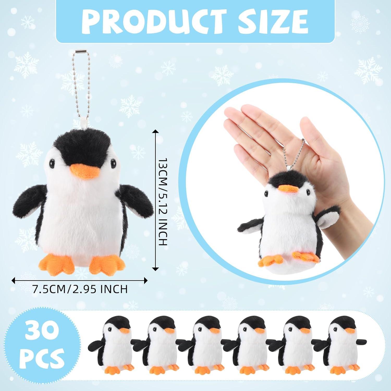 30 Mini Pingüinos de Peluche Motionchic 13 cm Negros