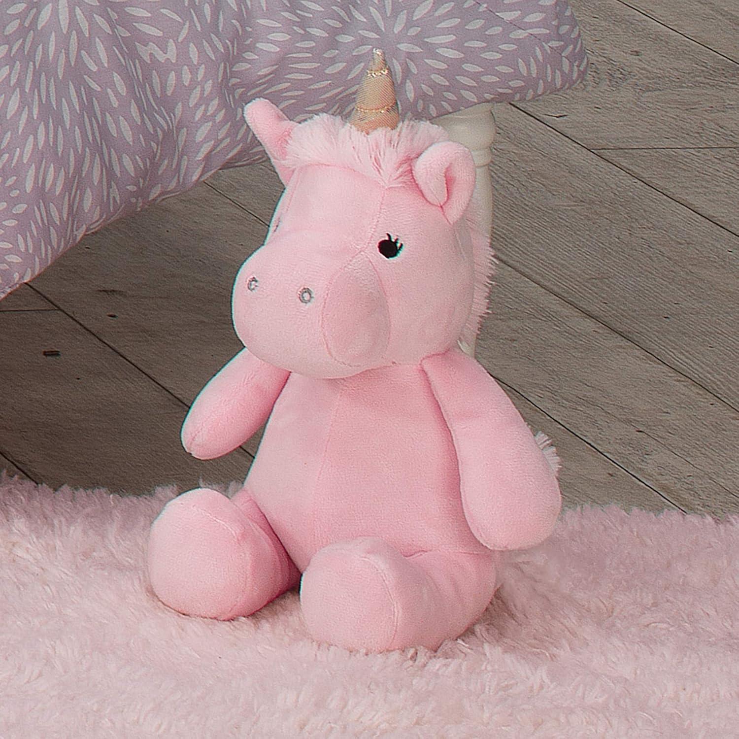 Unicornio de peluche rosa Bedtime Originals 23 cm con cuerno dorado