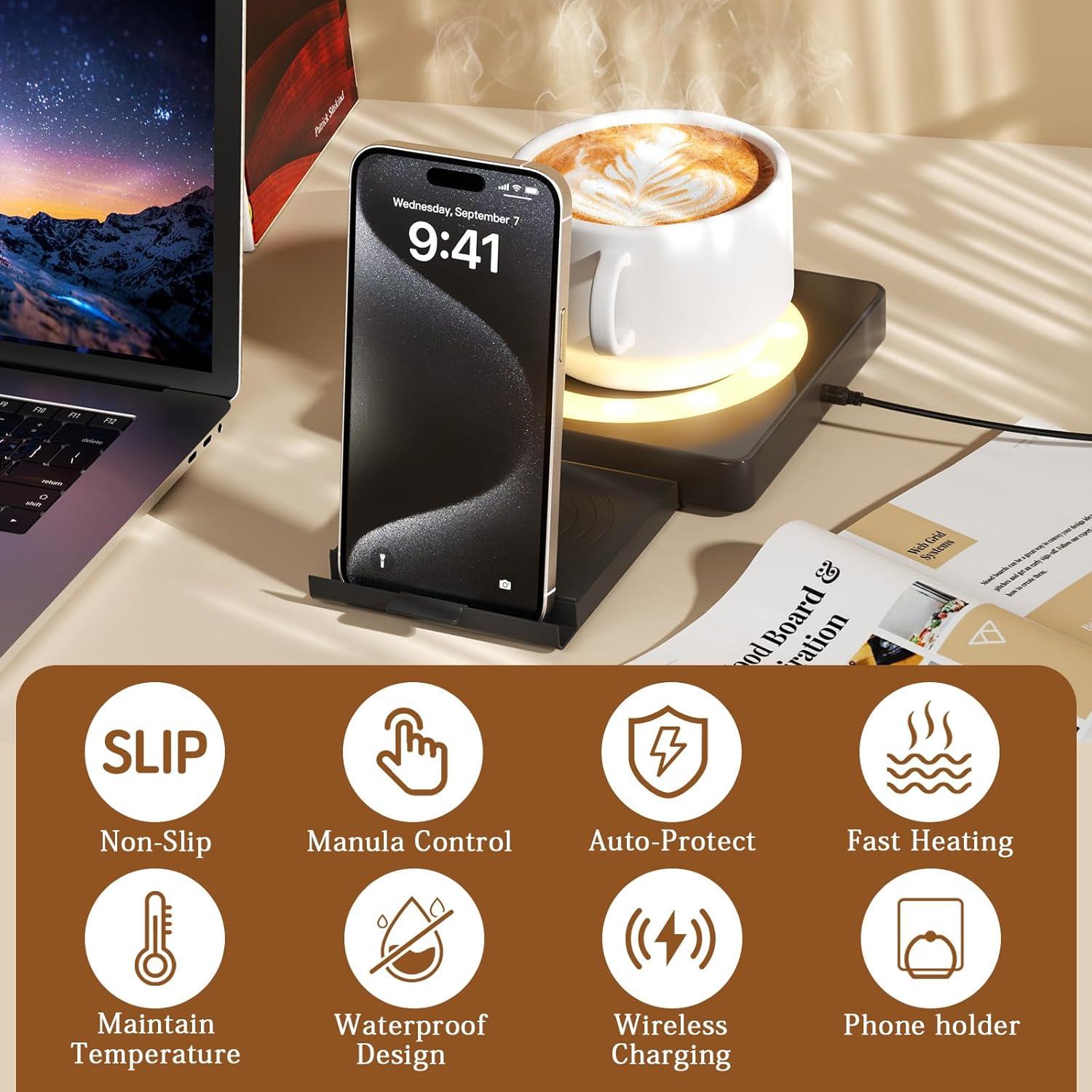 Calentador de Tazas WHOLEV 15W Inteligente con Apagado 8H