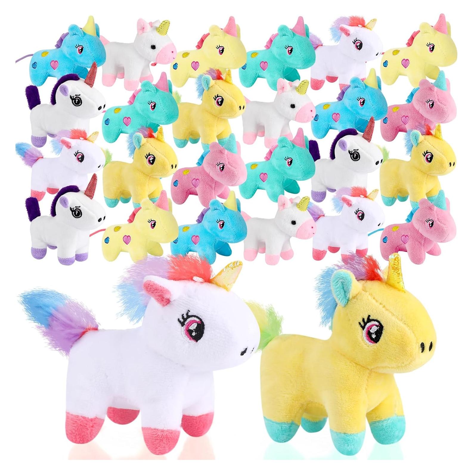 24 Mini Peluches de Unicornio Wettarn para Llavero 12 cm