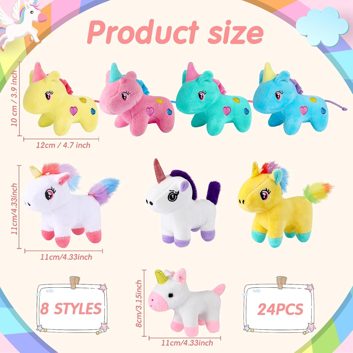 24 Mini Peluches de Unicornio Wettarn para Llavero 12 cm