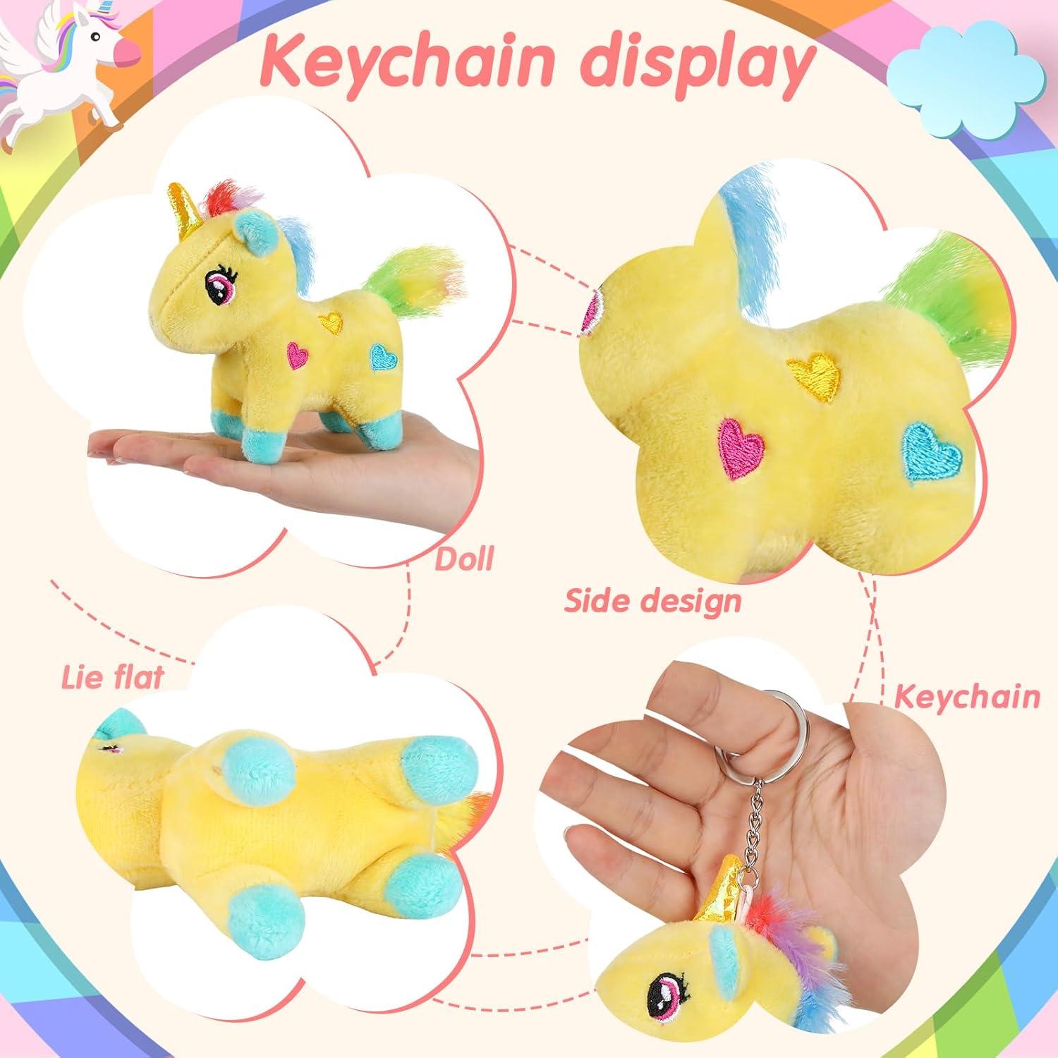 24 Mini Peluches de Unicornio Wettarn para Llavero 12 cm