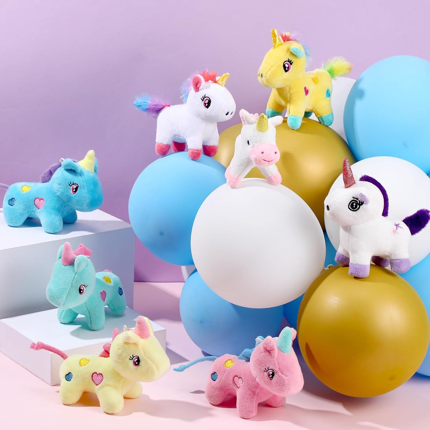 24 Mini Peluches de Unicornio Wettarn para Llavero 12 cm