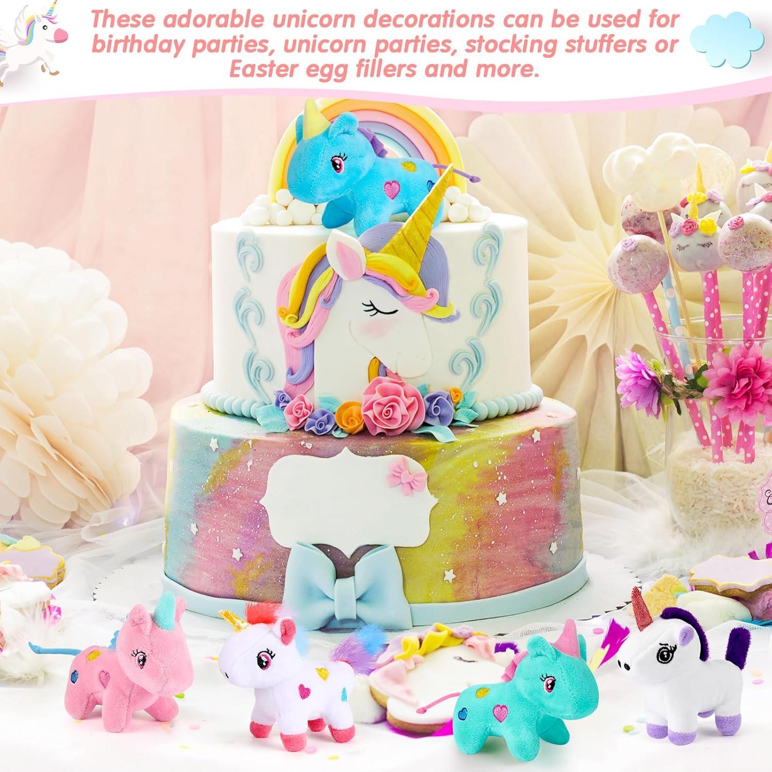 24 Mini Peluches de Unicornio Wettarn para Llavero 12 cm