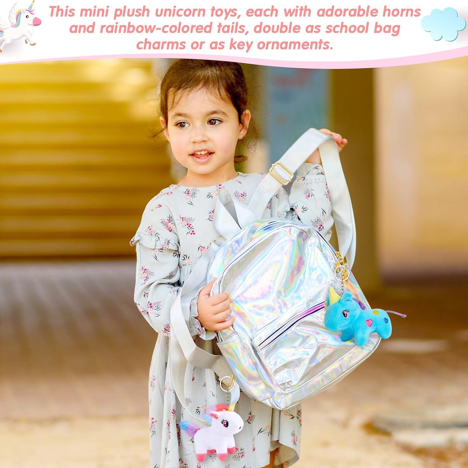 24 Mini Peluches de Unicornio Wettarn para Llavero 12 cm