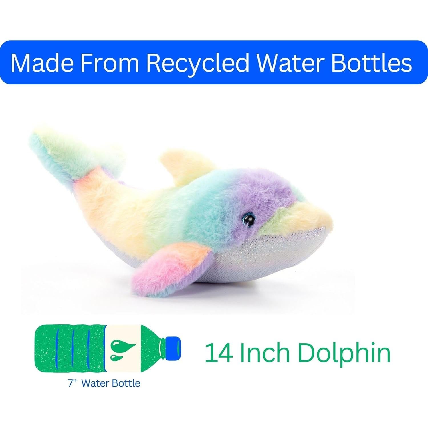 Delfín de Peluche Arcoíris El Zoológico de Caricias 35.56 cm