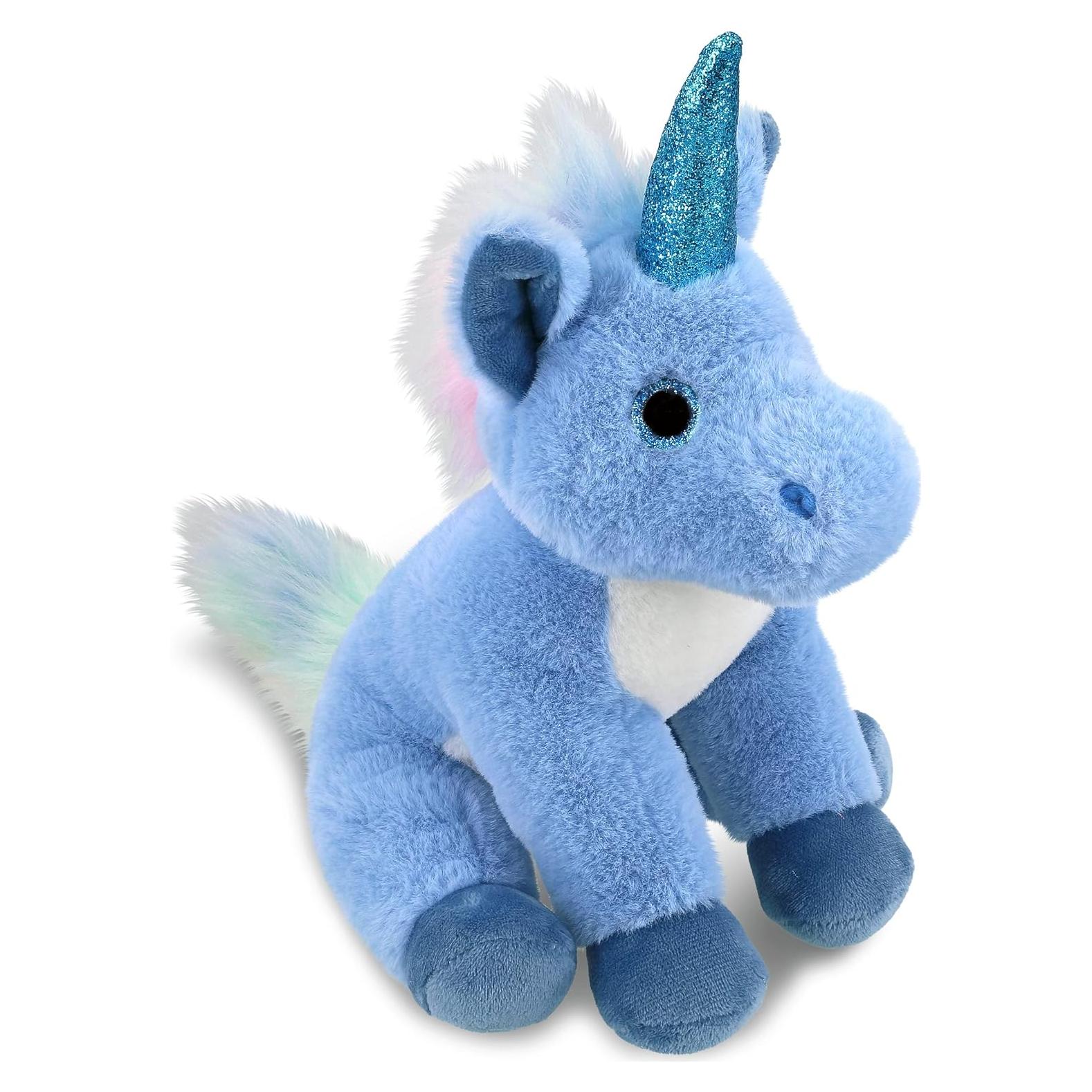 Peluche Unicornio Azul DolliBu - Suave 23 cm para Niños y Adultos