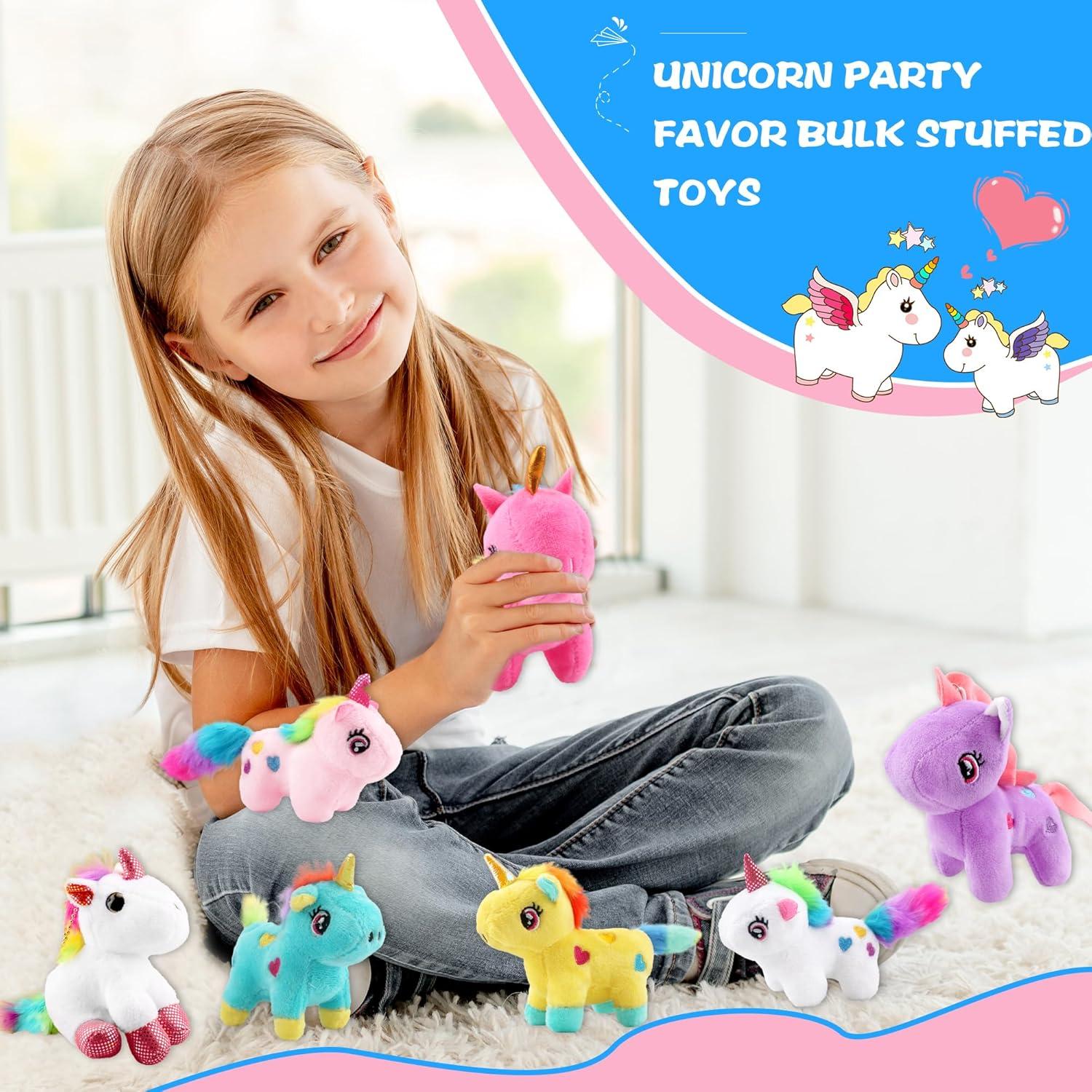 Paquete de 20 Mini Peluches de Unicornio Rellenos 10 cm