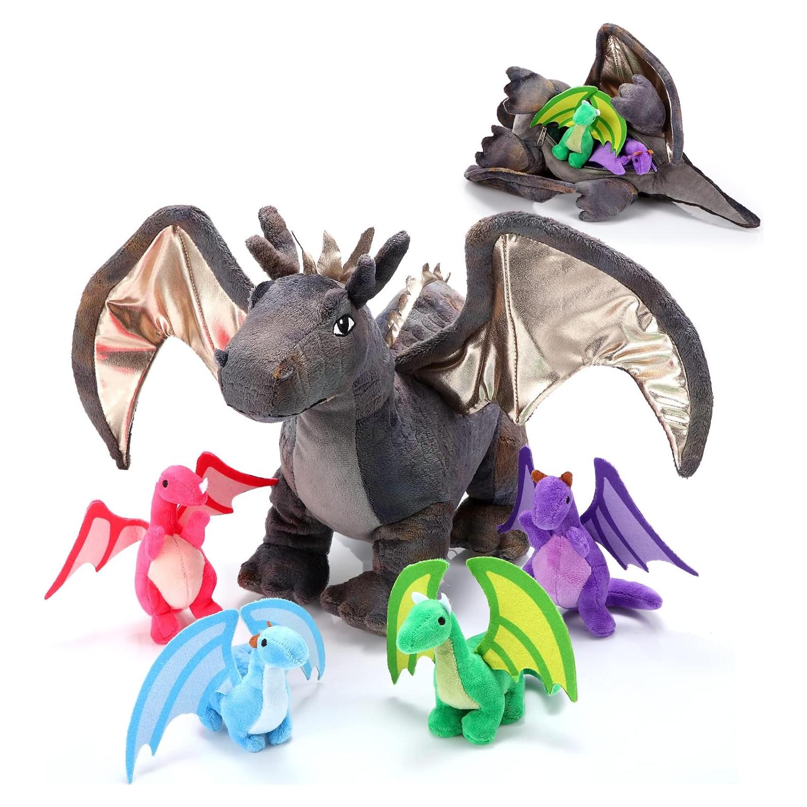 Juguetes de Peluche Dragón HyDren 5 Pcs 40 cm con Bebés