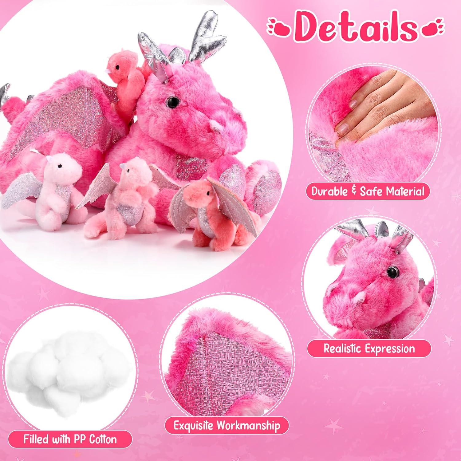 Conjunto de Peluches Dragón Syhood 5 Pcs 45 cm Rosa