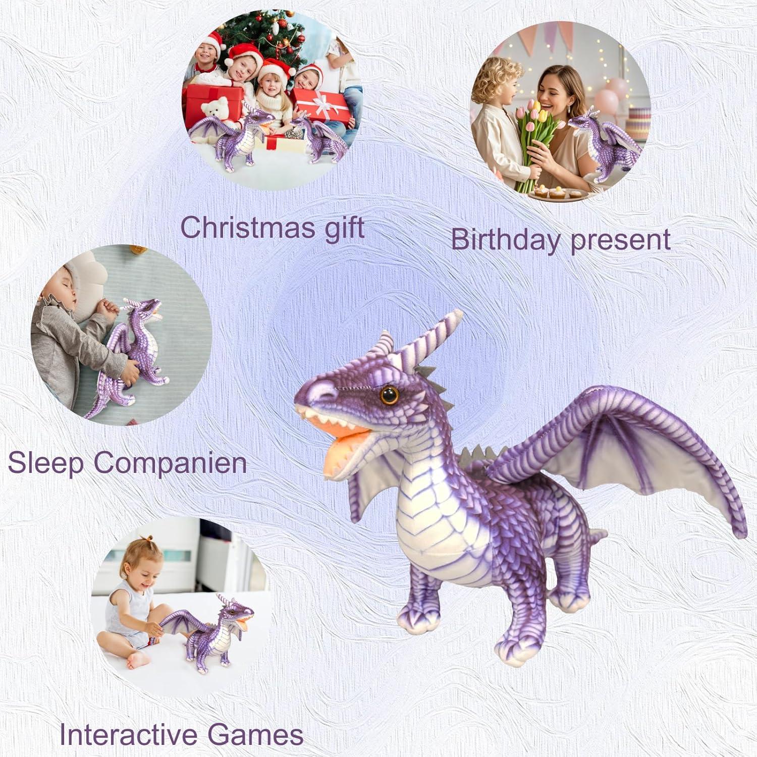 Juguete de Peluche Dragón Gotikle 41.91 cm Color Púrpura