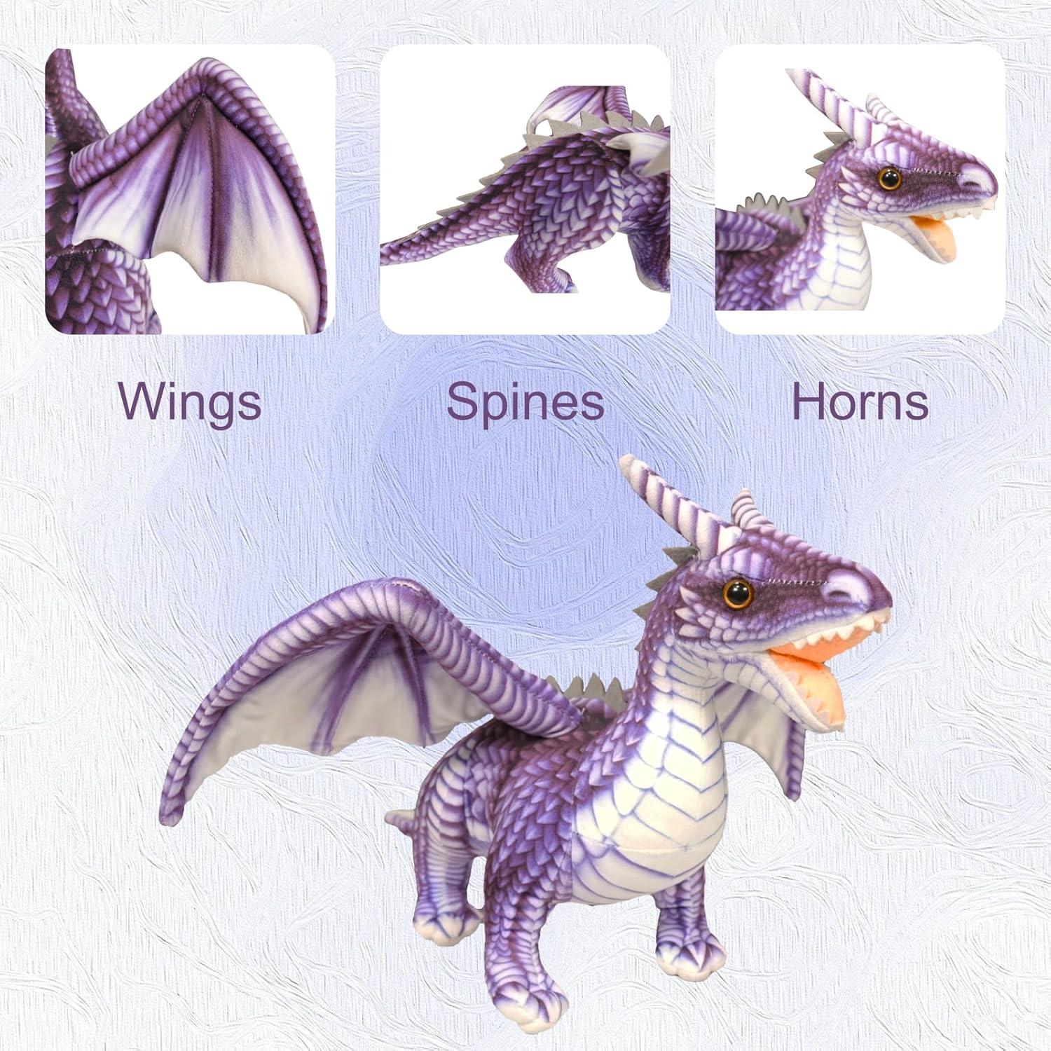 Juguete de Peluche Dragón Gotikle 41.91 cm Color Púrpura