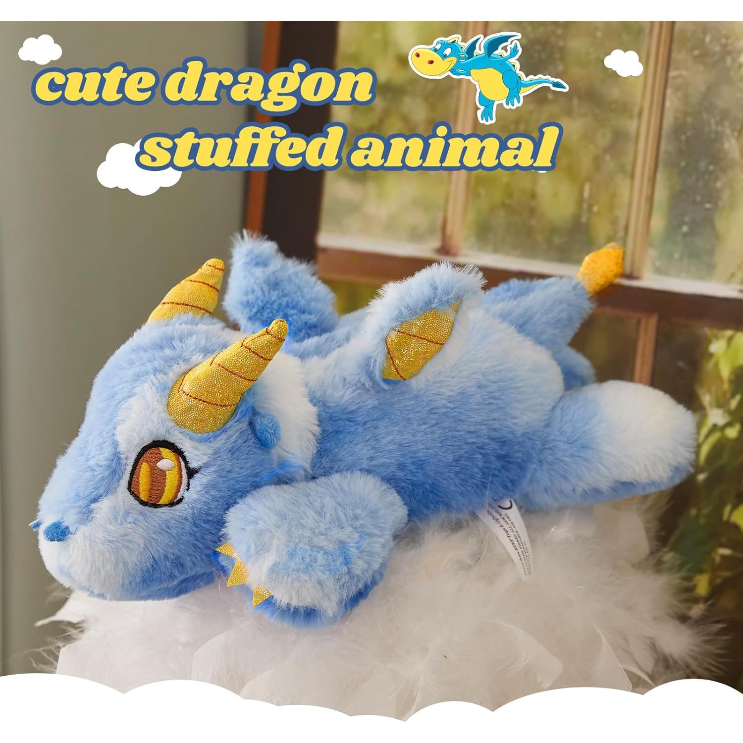 Dragón Azul de Peluche Houwsbaby 28 cm Juguete Volador