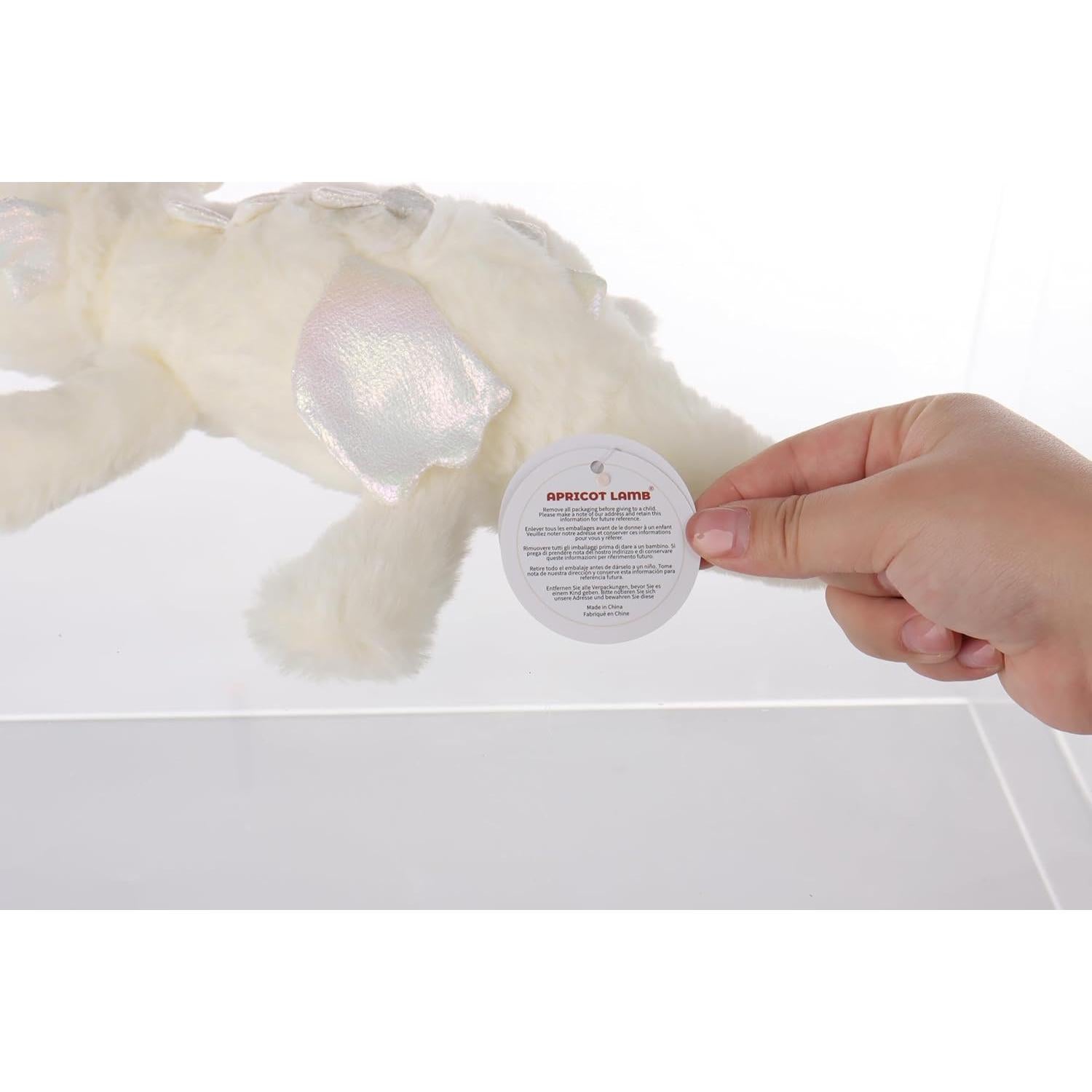 Dragón de Peluche Blanco Apricot Lamb 38 cm para Niños