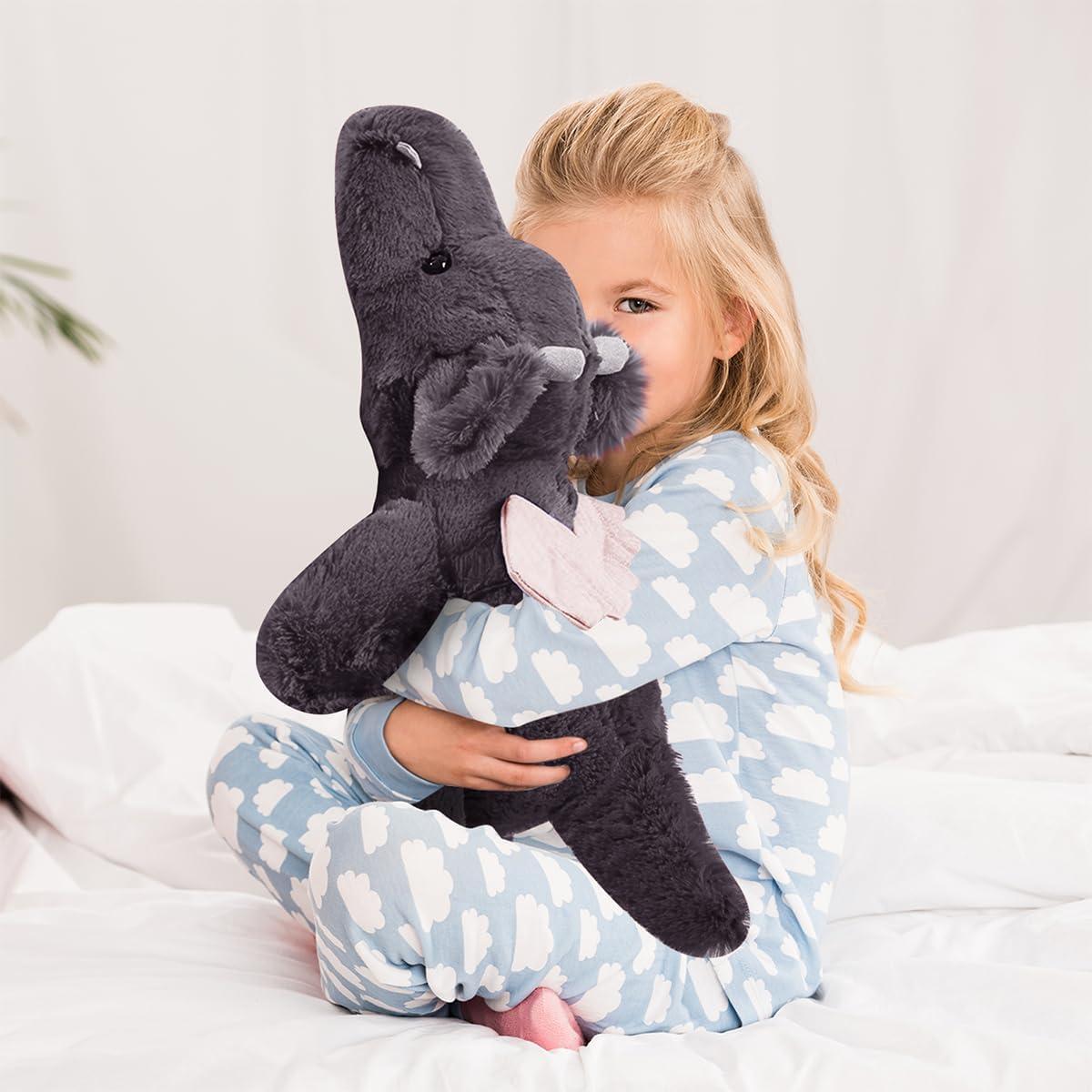 Dragón Negro Peluche Gigante 48 cm Kawaii Almohada Suave