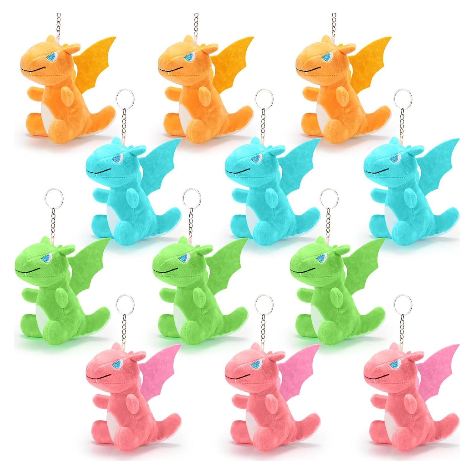 12 Llaveros de Peluche Dragón Siifert 12-14 cm para Regalo