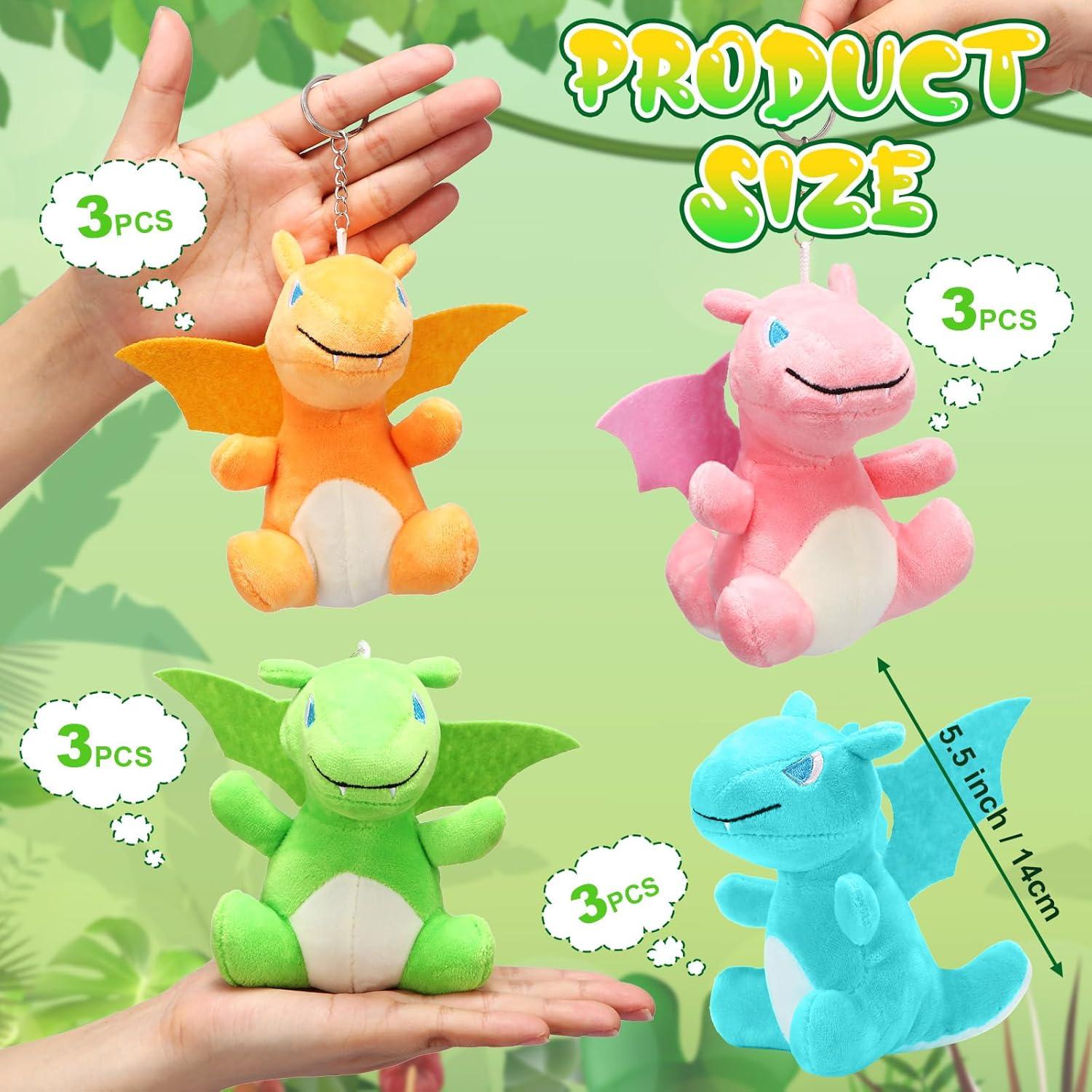 12 Llaveros de Peluche Dragón Siifert 12-14 cm para Regalo