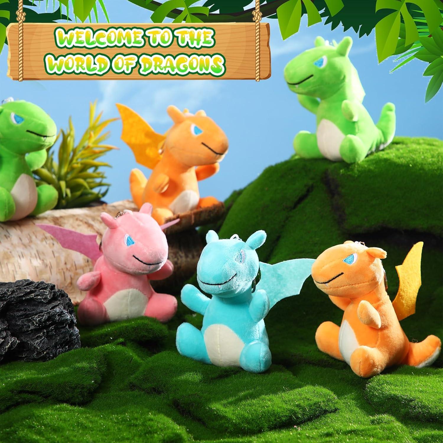 12 Llaveros de Peluche Dragón Siifert 12-14 cm para Regalo