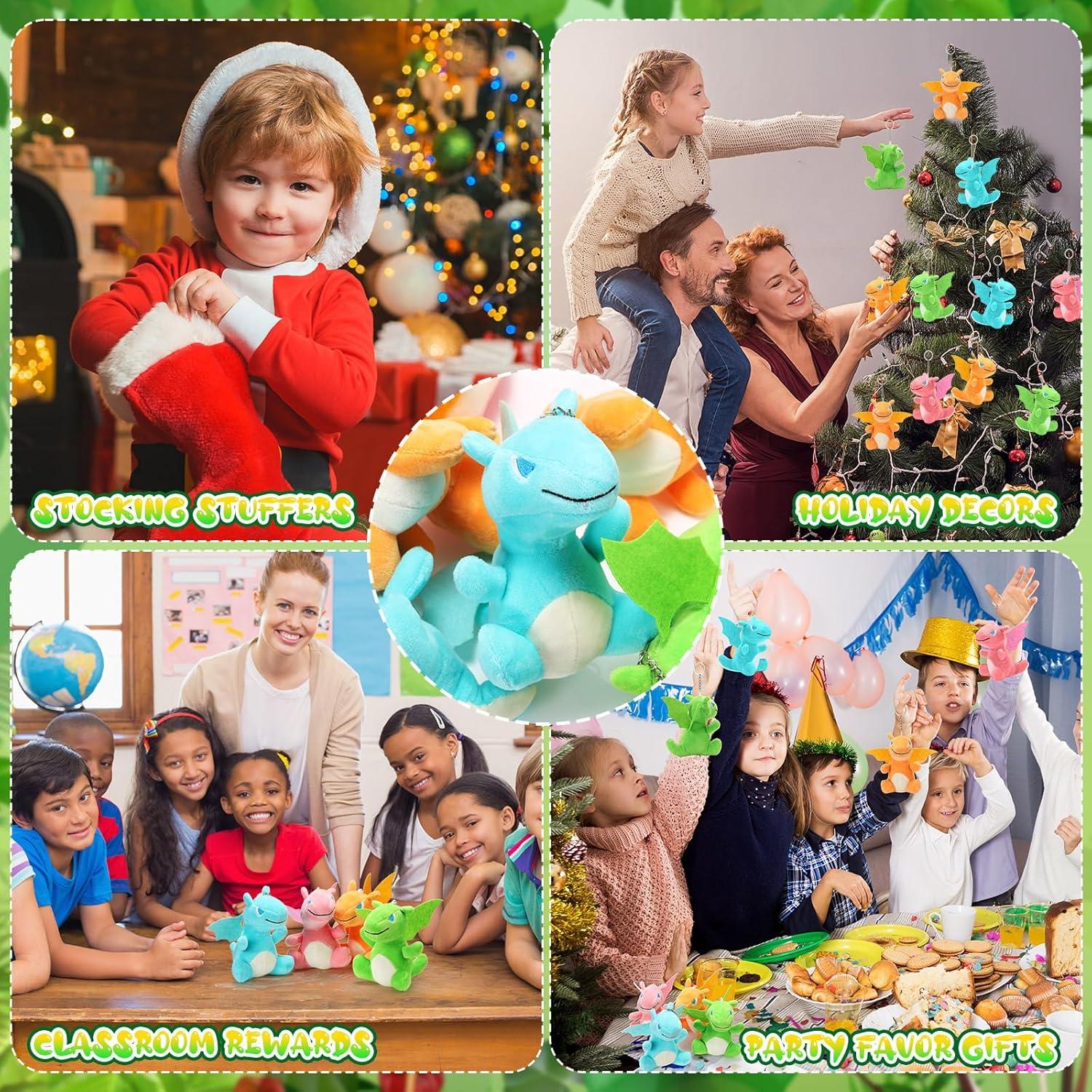 12 Llaveros de Peluche Dragón Siifert 12-14 cm para Regalo