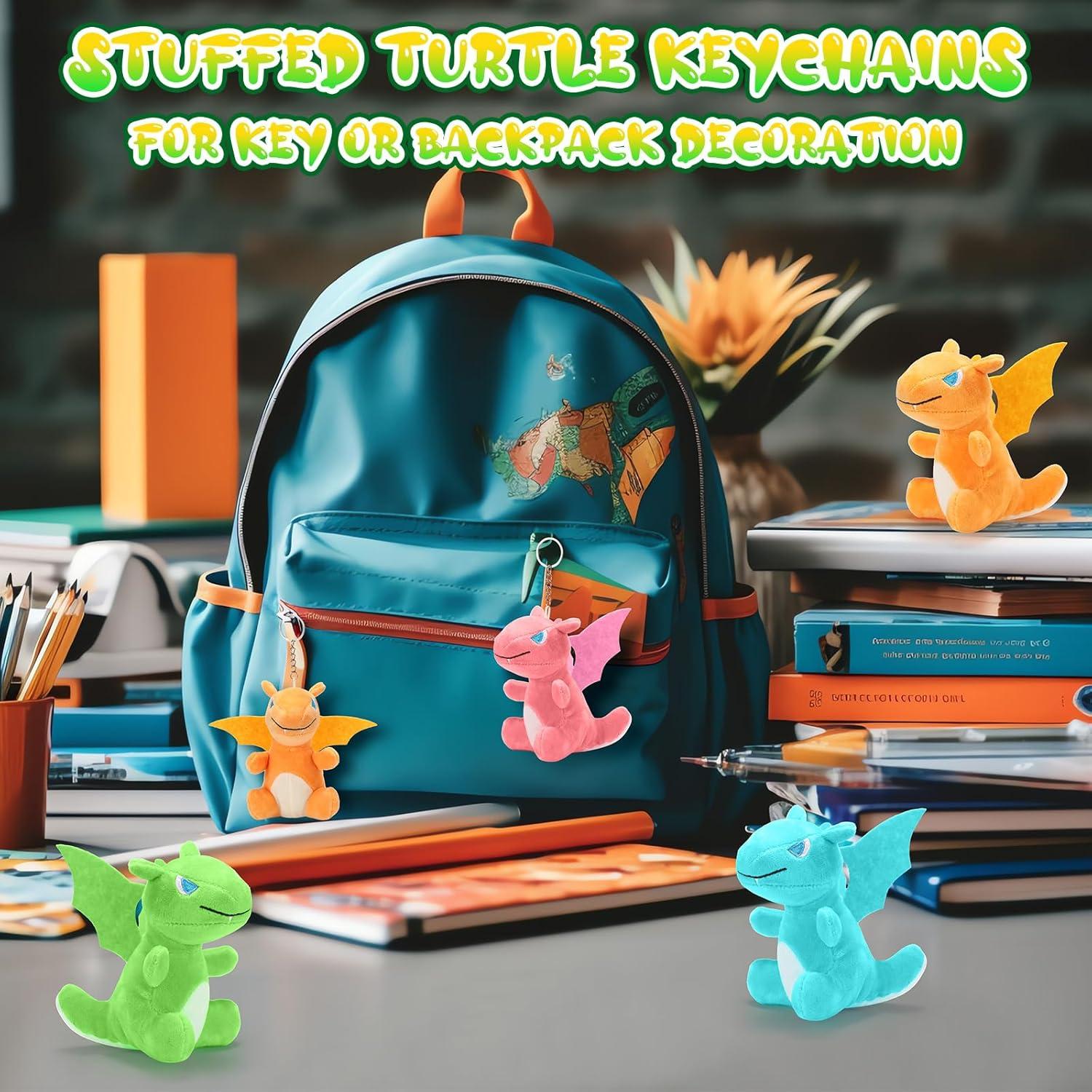 12 Llaveros de Peluche Dragón Siifert 12-14 cm para Regalo