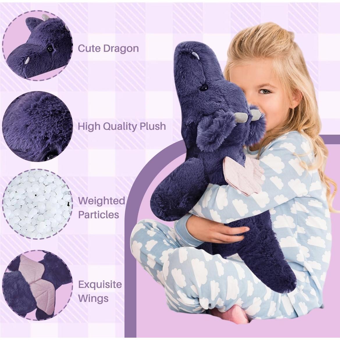 Dragón de Peluche Gigante Gisqis 51.8 cm Púrpura con Peso