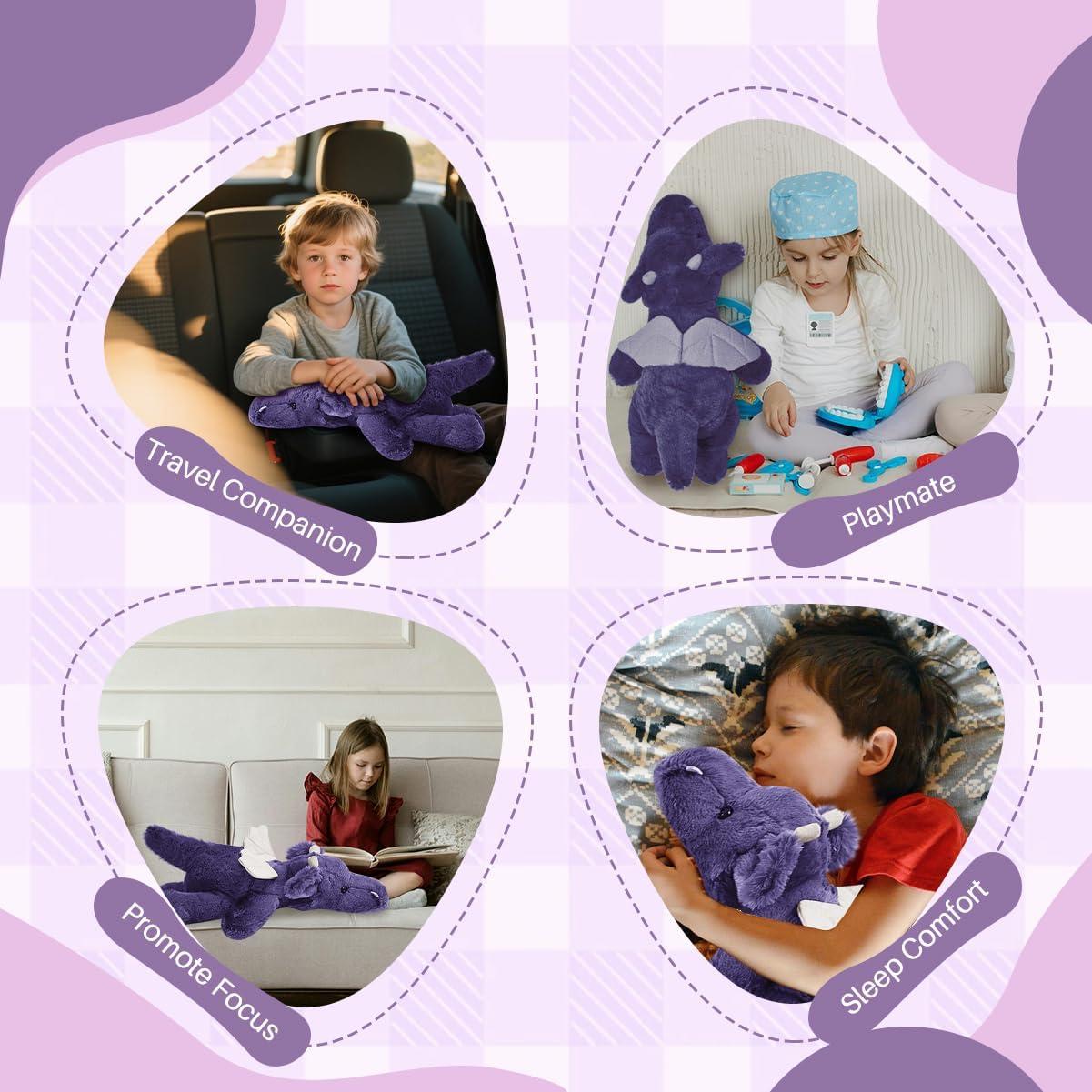 Dragón de Peluche Gigante Gisqis 51.8 cm Púrpura con Peso