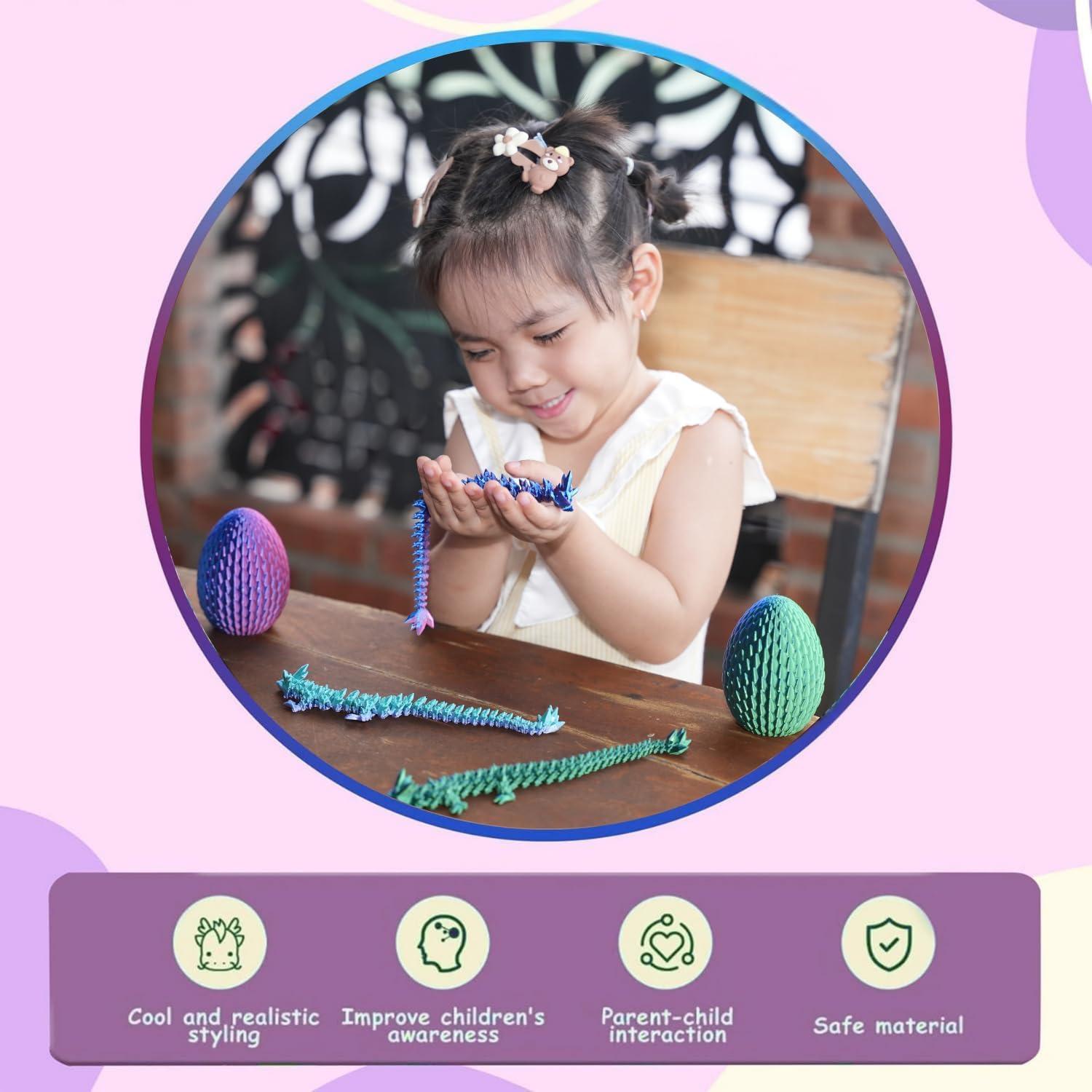 Juguete Antiestrés Huevo de Dragón AKIDA 3D - 2 Piezas