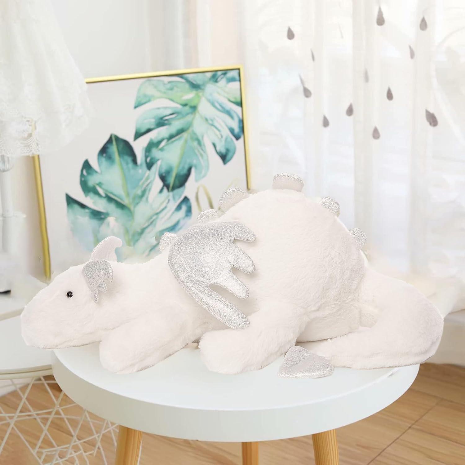 Dragón de Nieve de Peluche Miumray 60cm Blanco para Niños