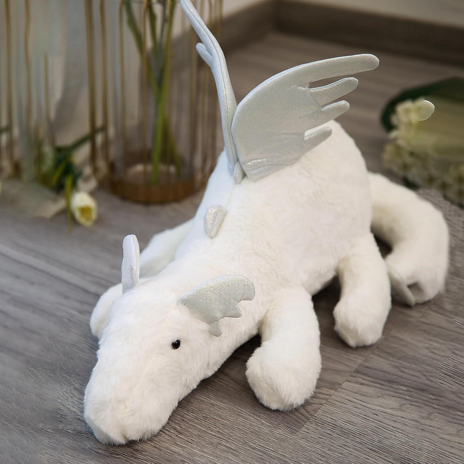Dragón de Nieve de Peluche Miumray 60cm Blanco para Niños