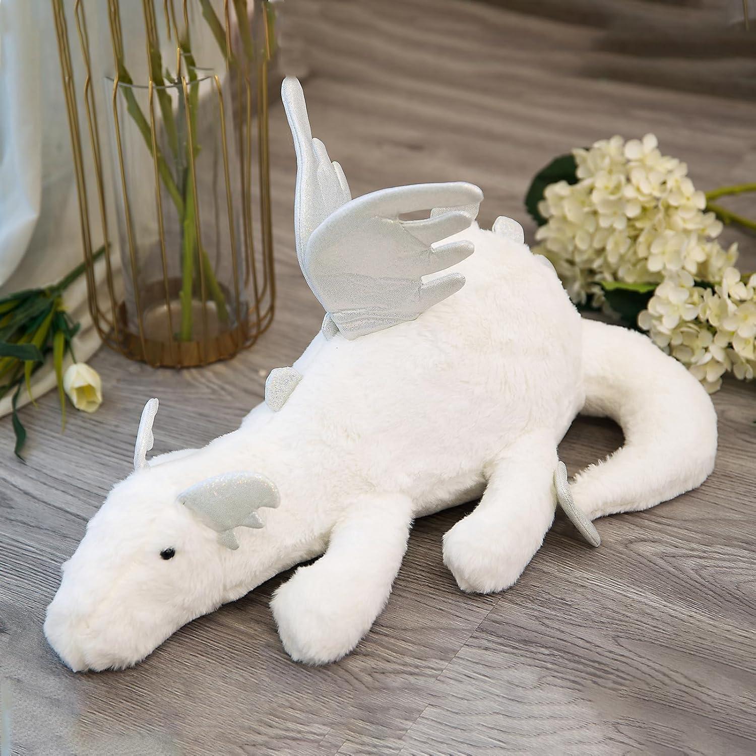 Dragón de Nieve de Peluche Miumray 60cm Blanco para Niños