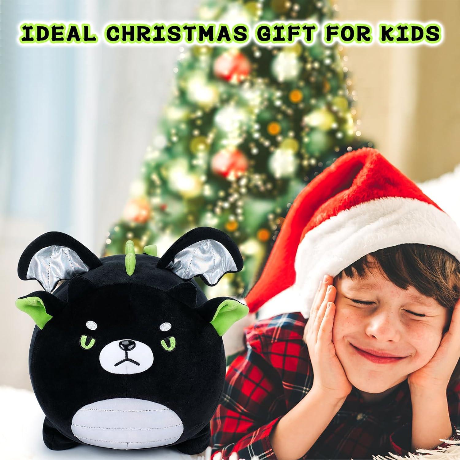 Juguete de Peluche Dragón Negro 40 cm - Almohada Kawaii