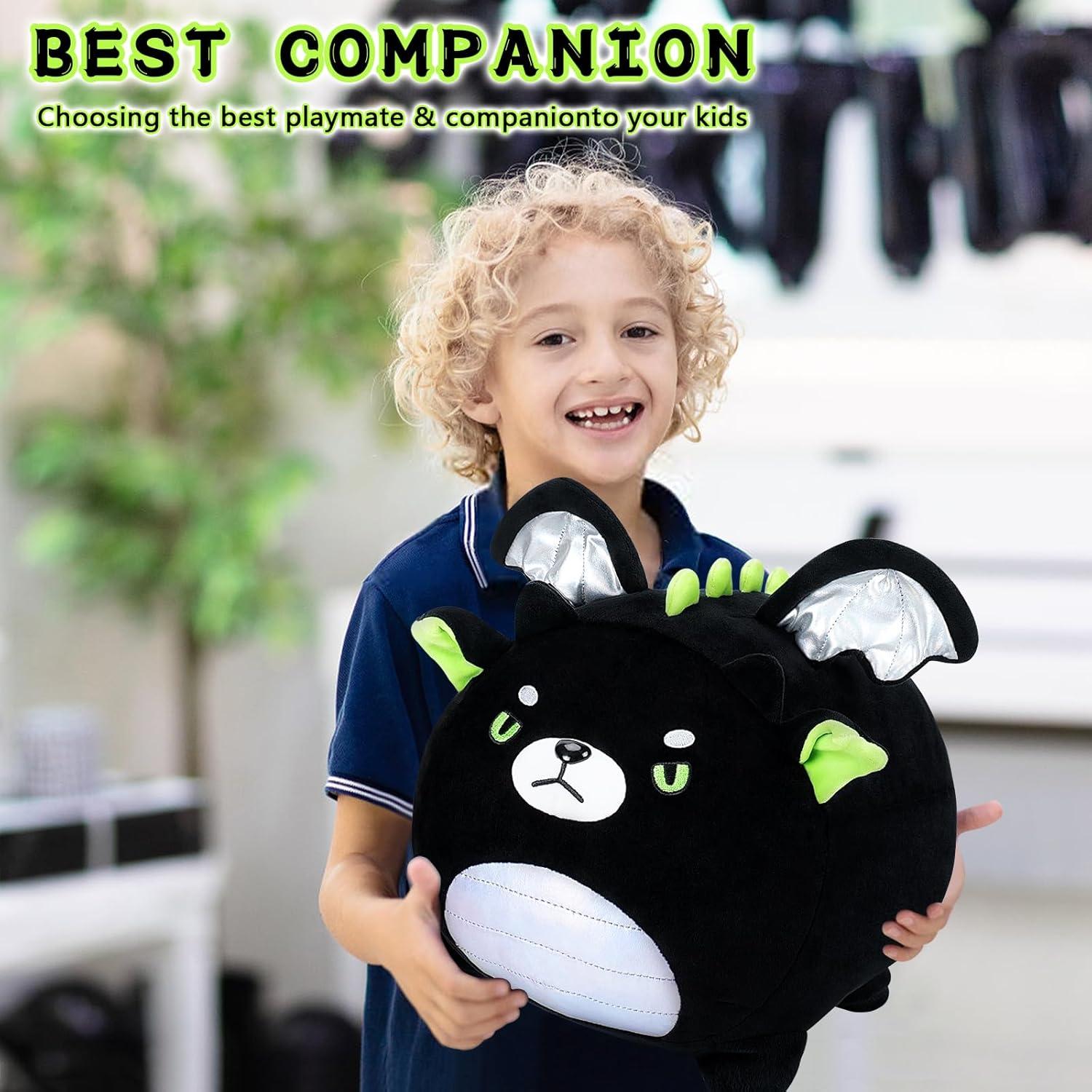 Juguete de Peluche Dragón Negro 40 cm - Almohada Kawaii