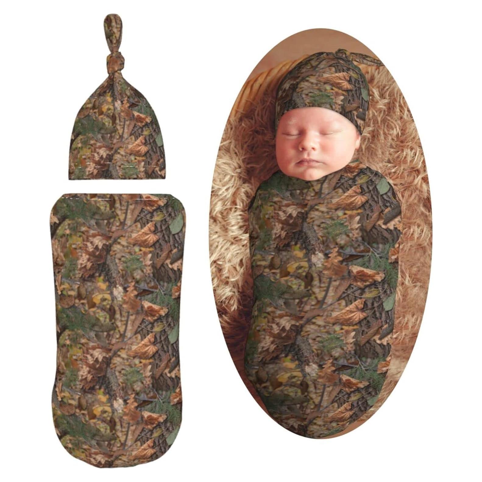 Manta de Envoltura Ajustable AuHomea Camo Bebés 29x53cm