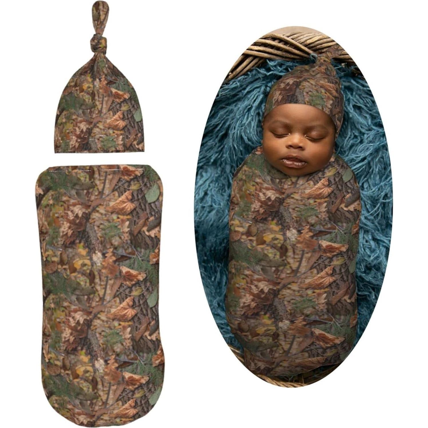 Manta de Envoltura Ajustable AuHomea Camo Bebés 29x53cm