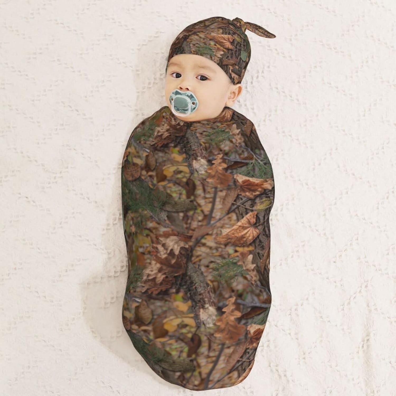 Manta de Envoltura Ajustable AuHomea Camo Bebés 29x53cm