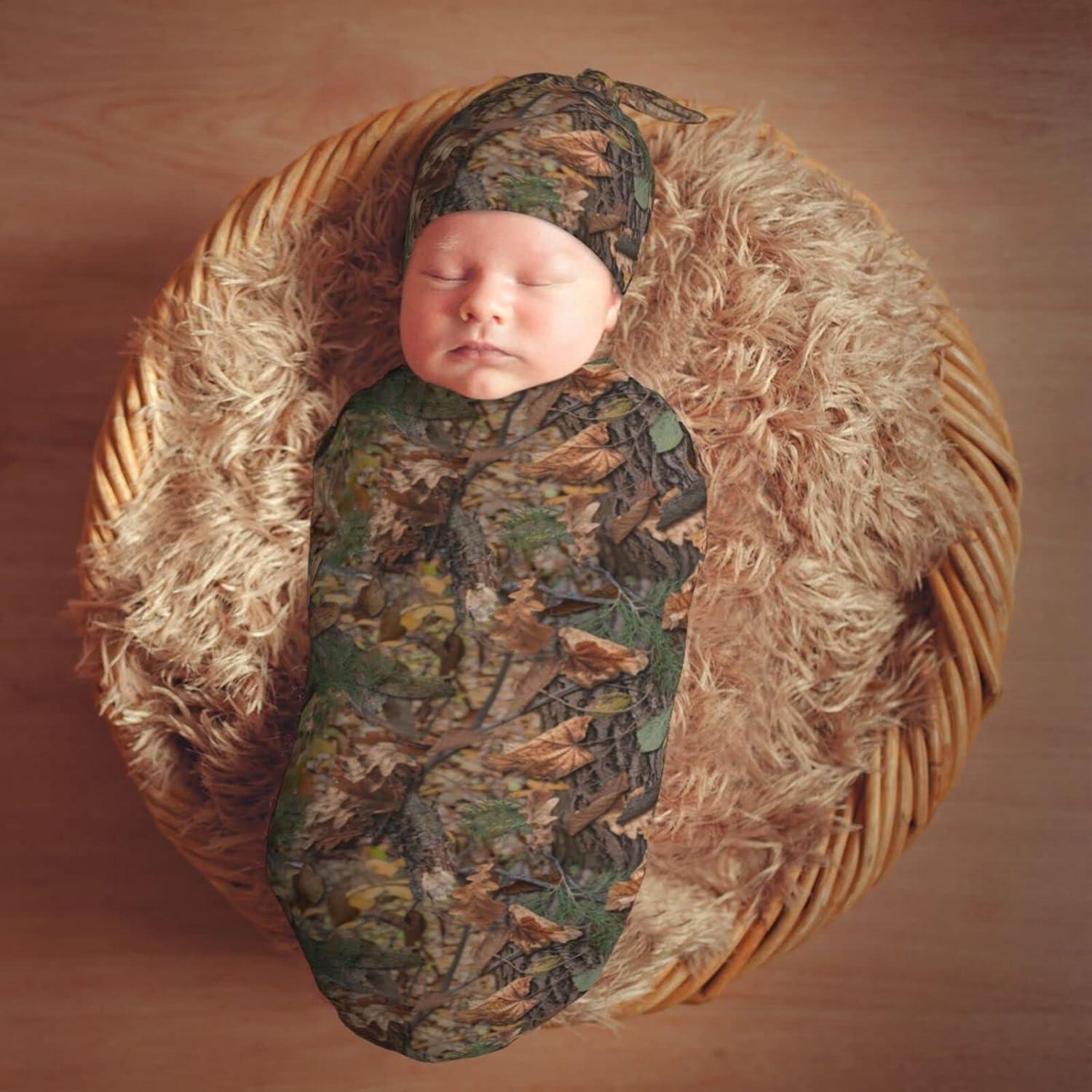 Manta de Envoltura Ajustable AuHomea Camo Bebés 29x53cm