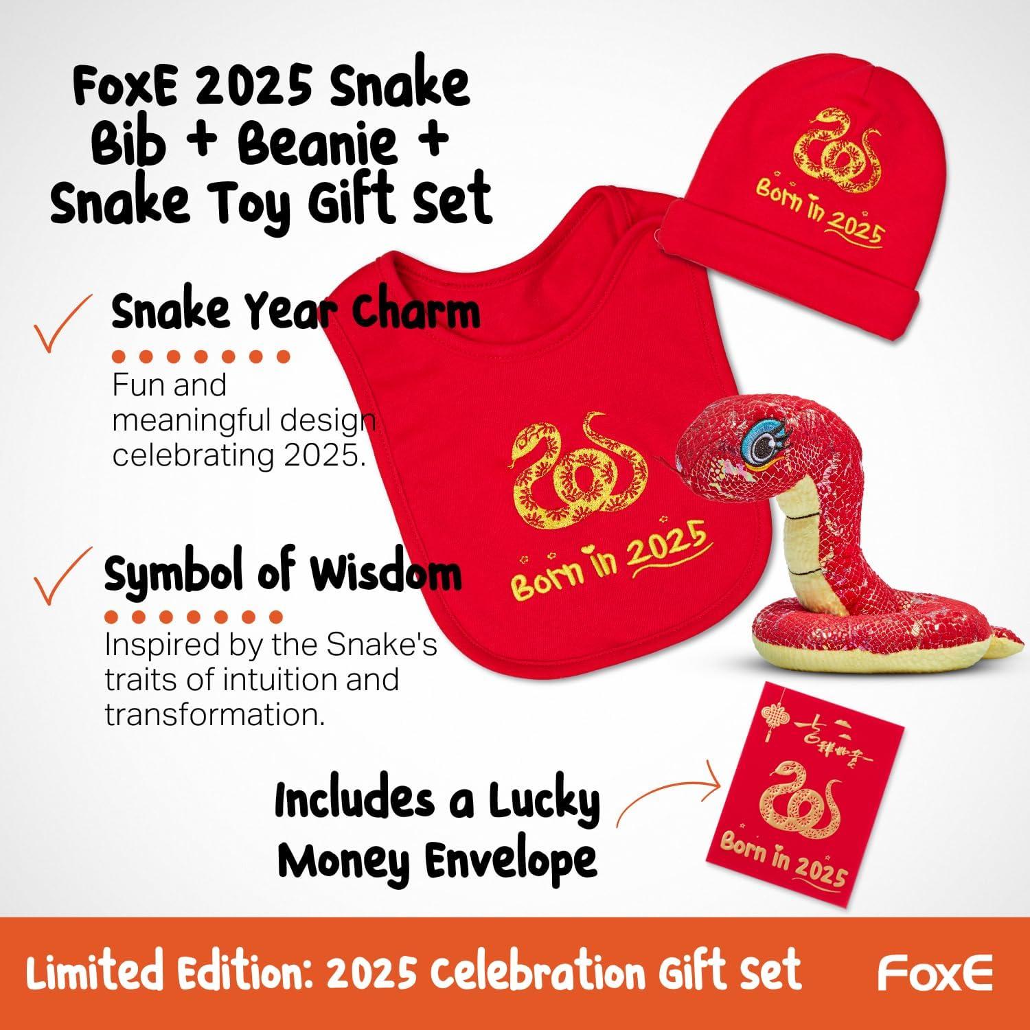 Conjunto de Regalo Bebé FoxE 2025 - Babero, Gorro y Peluche