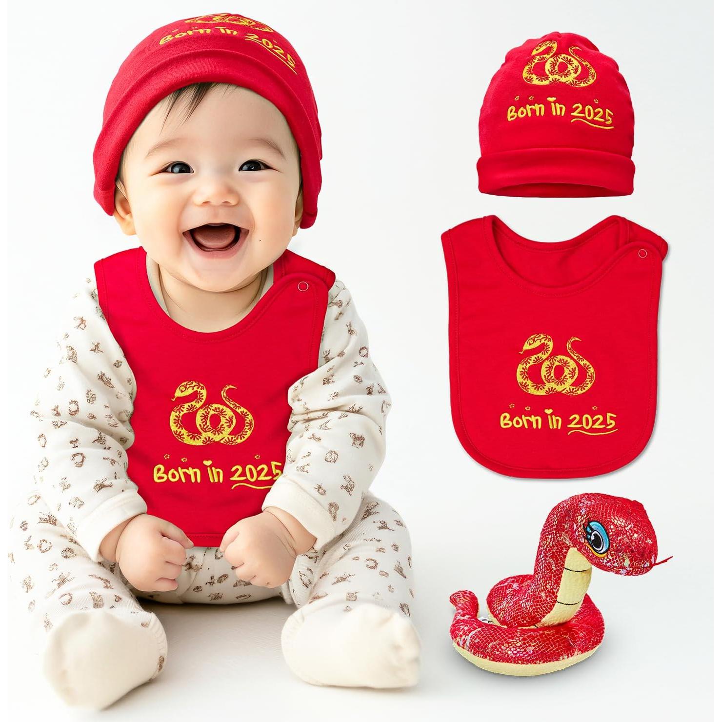 Conjunto de Regalo Bebé FoxE 2025 - Babero, Gorro y Peluche